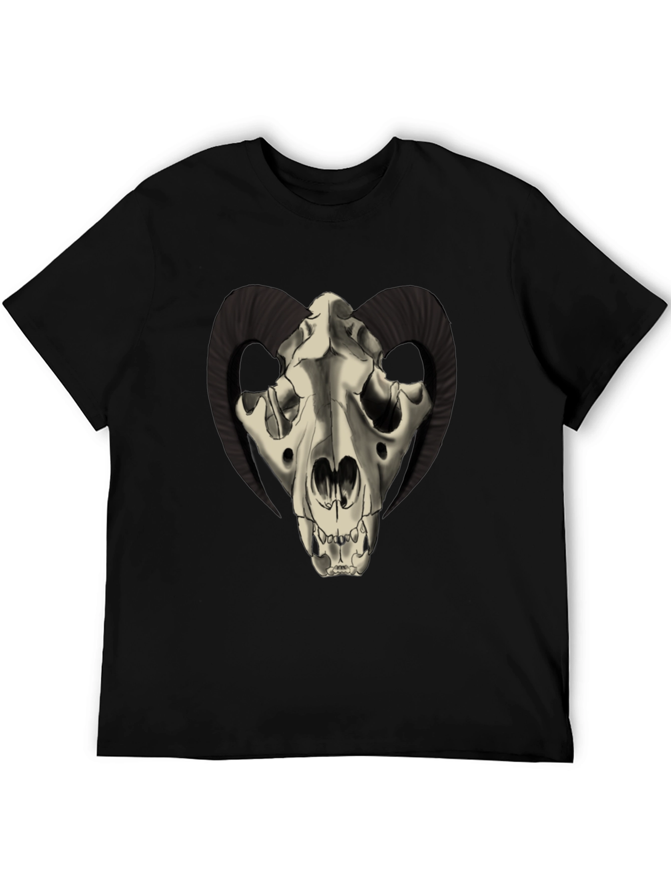 Ram Skull Graphic Tee - Dark and Edgy Style