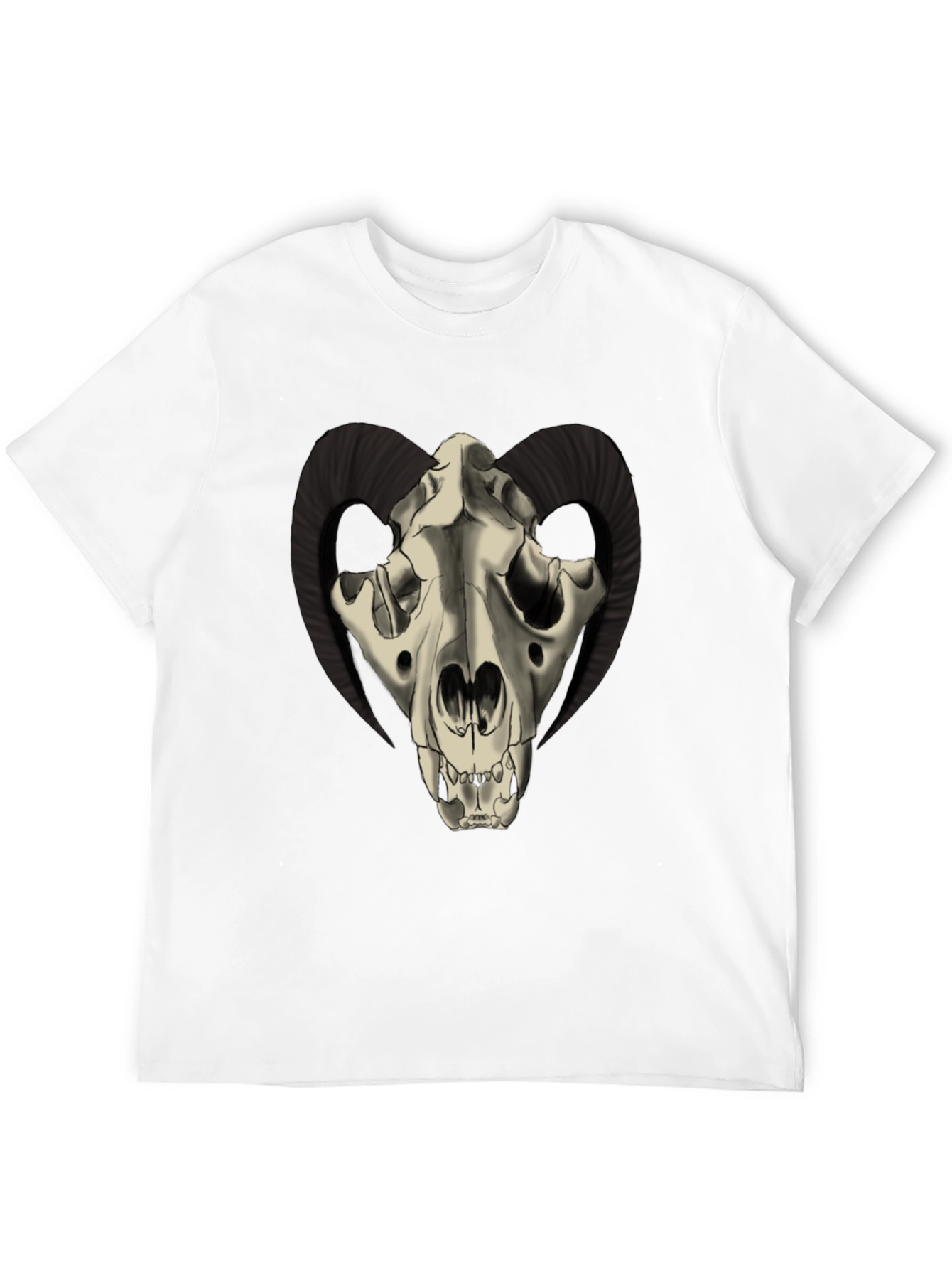 Ram Skull Graphic Tee - Dark and Edgy Style