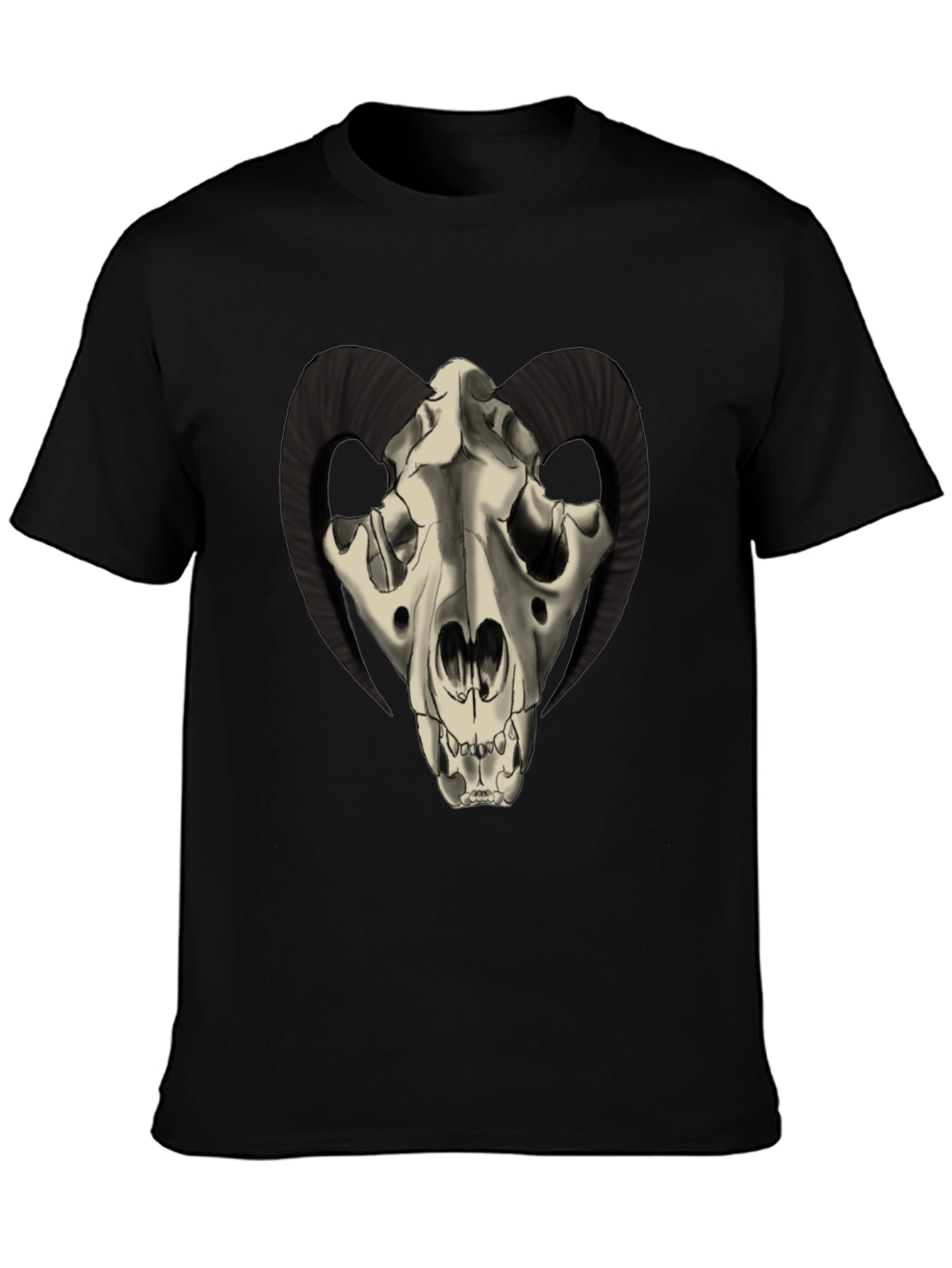 Ram Skull Graphic Tee - Dark and Edgy Style