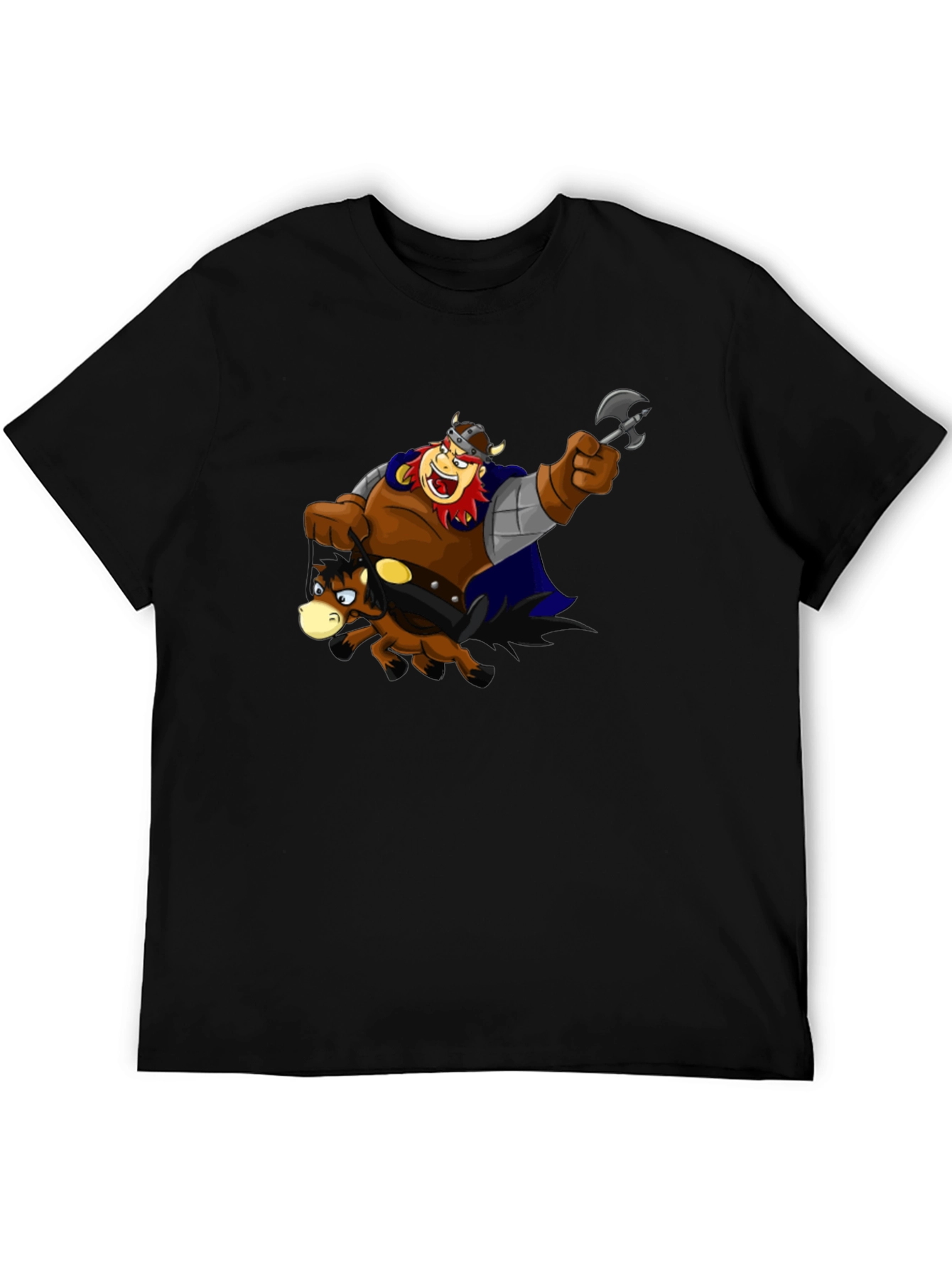Viking Ride T-Shirt Black Cotton Tee