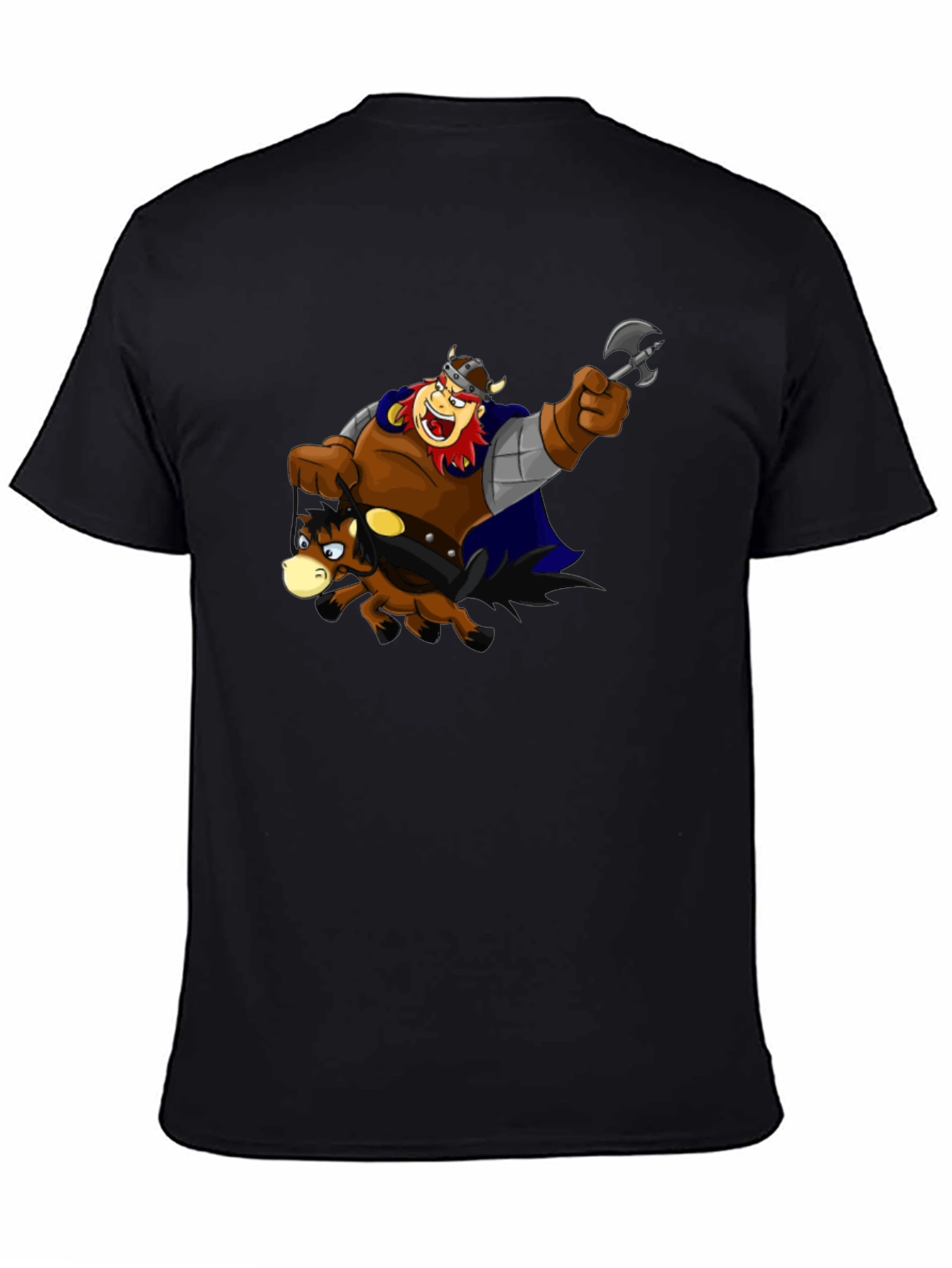 Viking Ride T-Shirt Black Cotton Tee