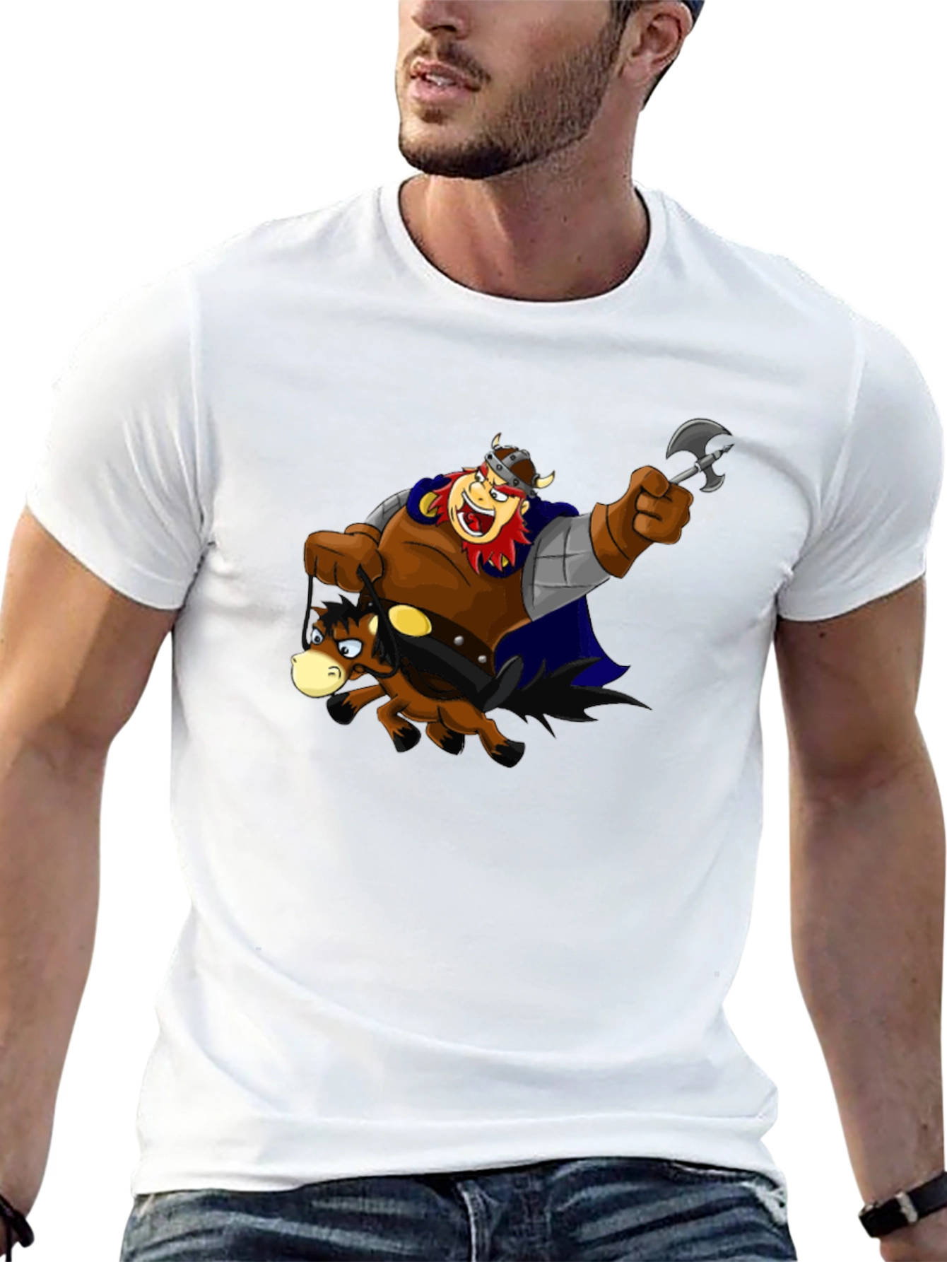 Viking Ride T-Shirt Black Cotton Tee