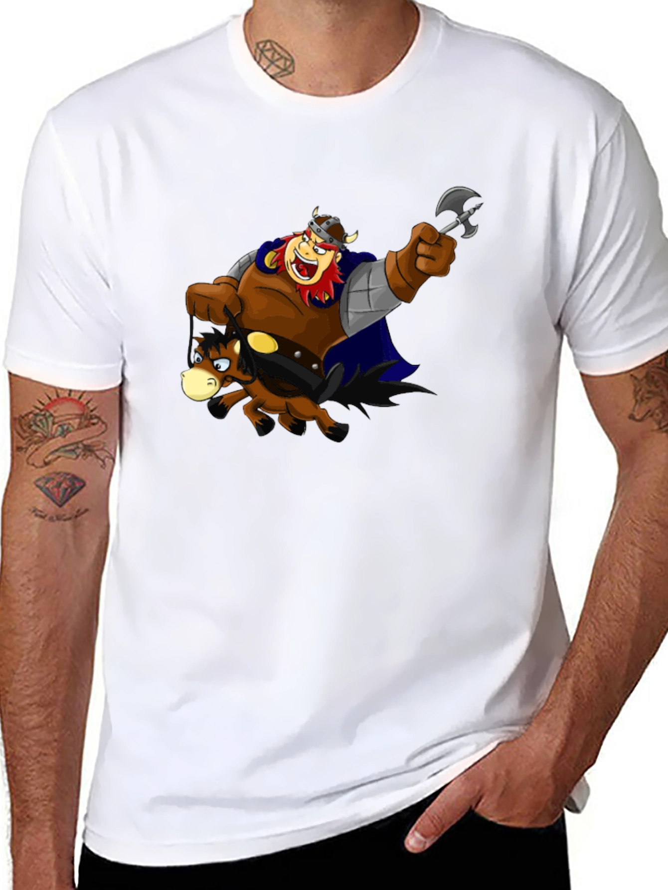 Viking Ride T-Shirt Black Cotton Tee