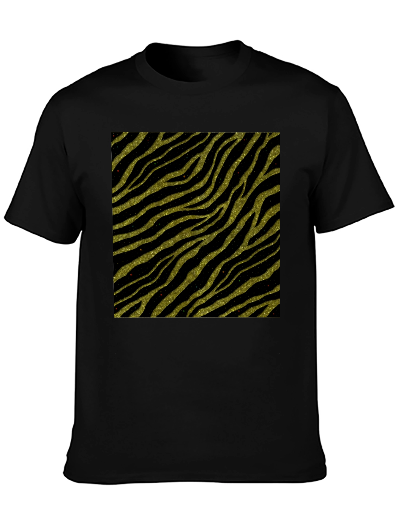 Zebra Stripe T-Shirt - Gold Glitter Animal Print Tee