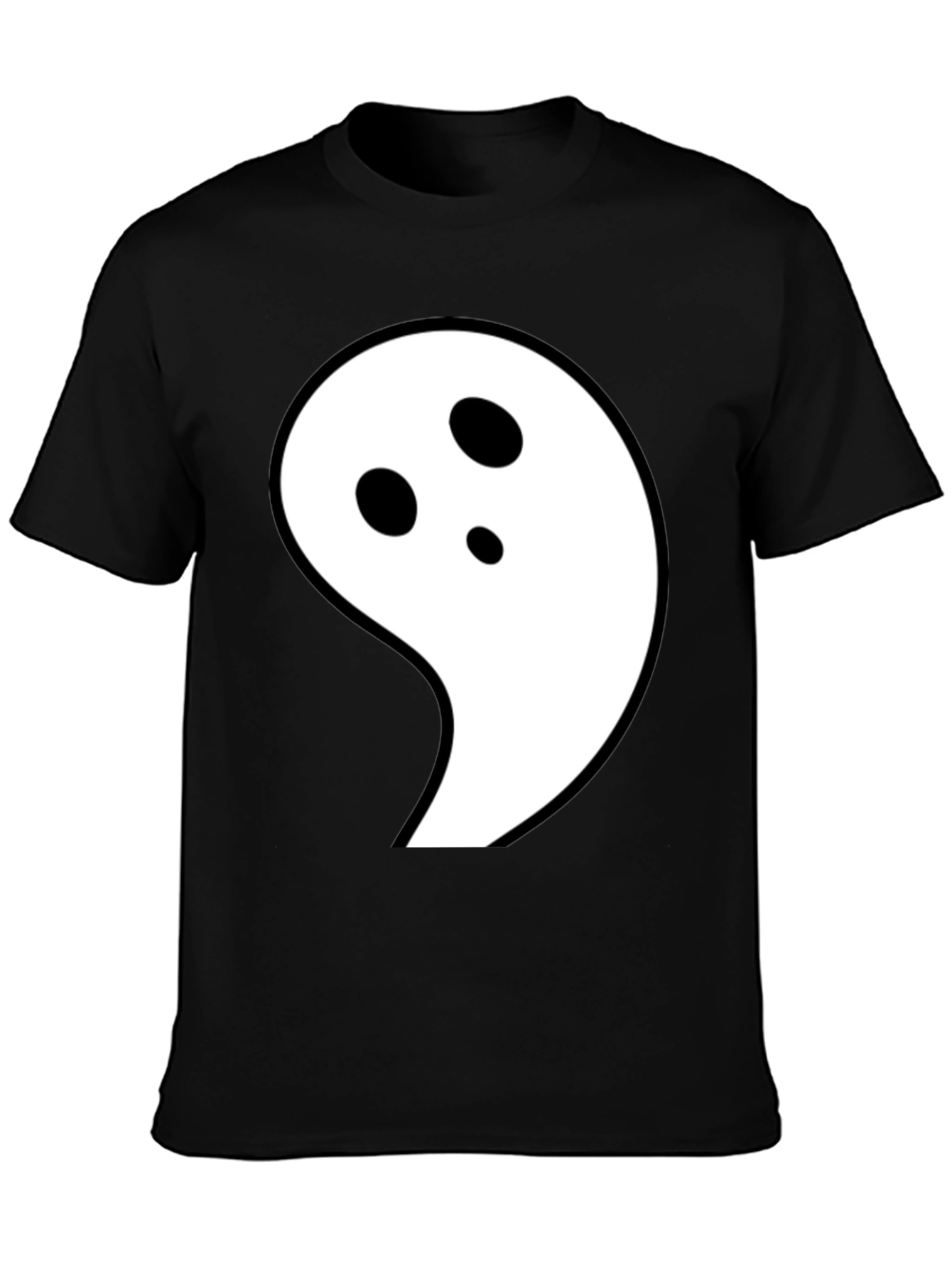 Ghost Graphic Black T-Shirt - Fun Halloween Tee