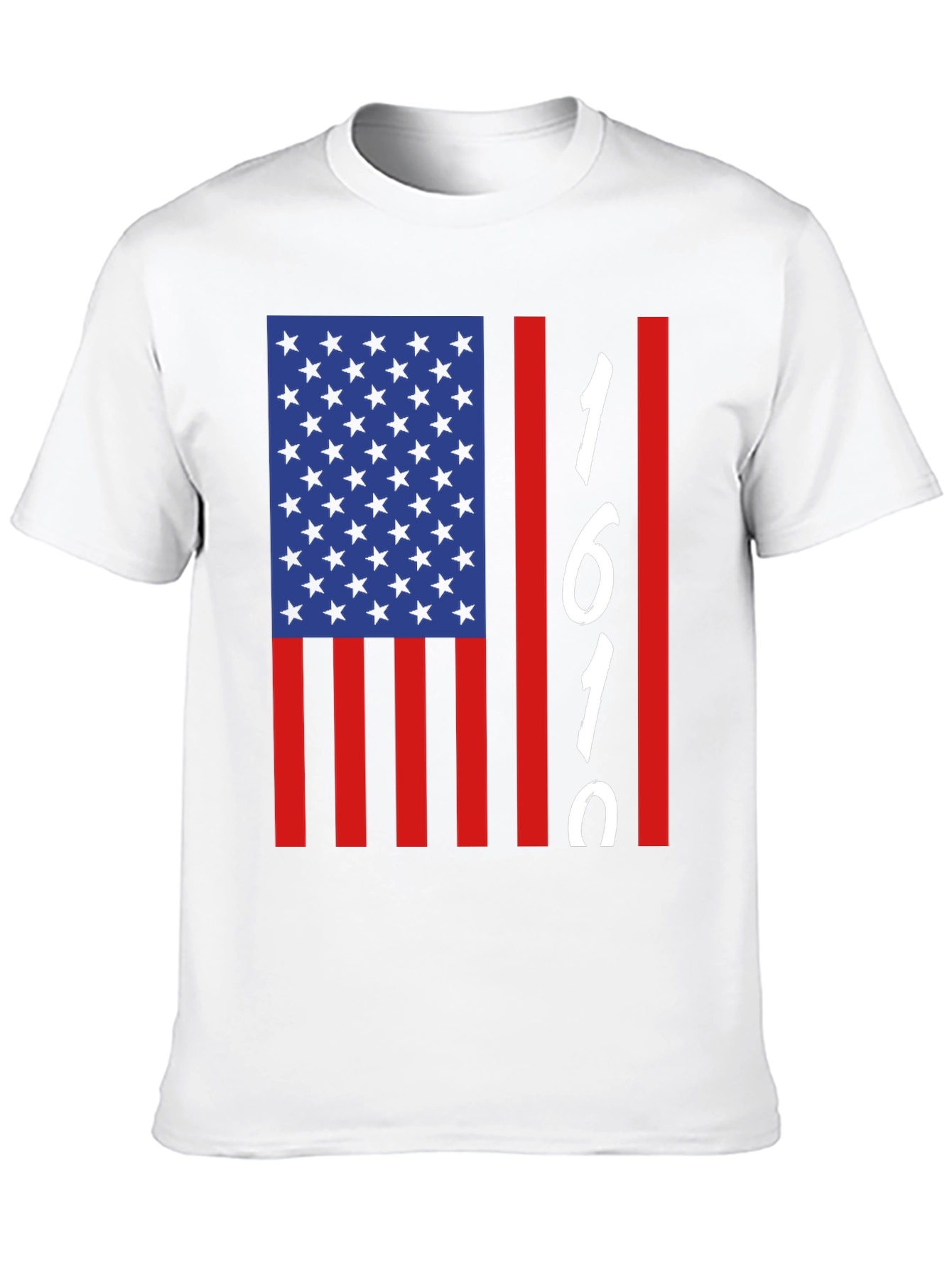1619 USA Flag Graphic Tee - Black Cotton Blend