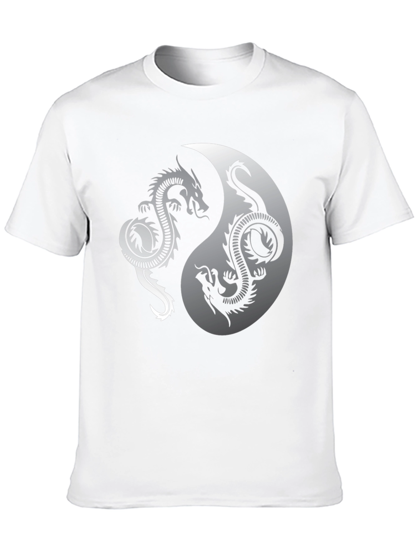 Yin Yang Dragon Graphic Black T-Shirt