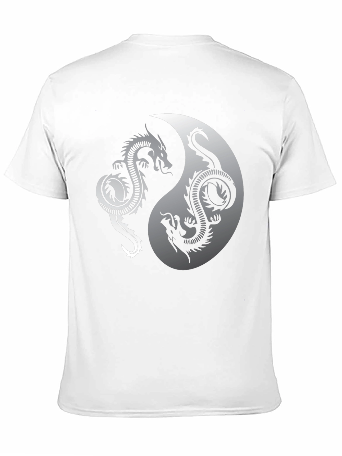 Yin Yang Dragon Graphic Black T-Shirt