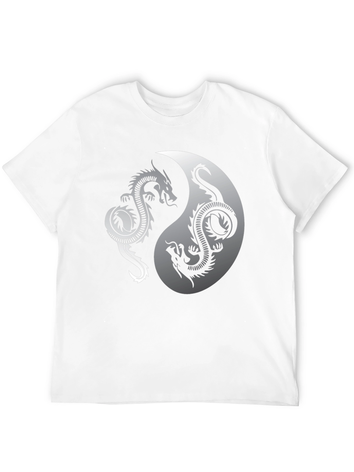 Yin Yang Dragon Graphic Black T-Shirt