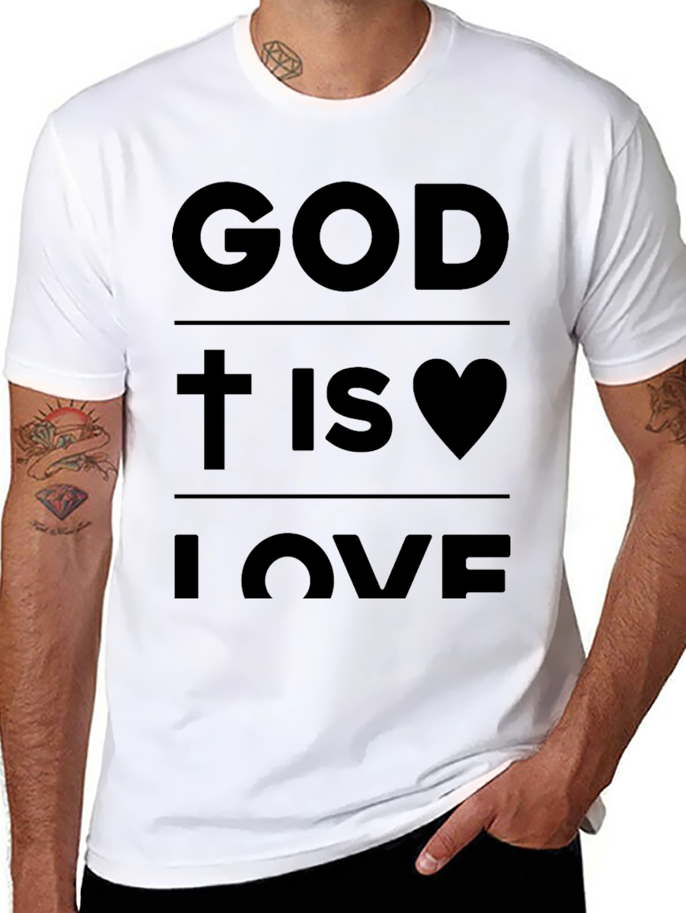 God Is Love Graphic Tee - Black Christian T-Shirt