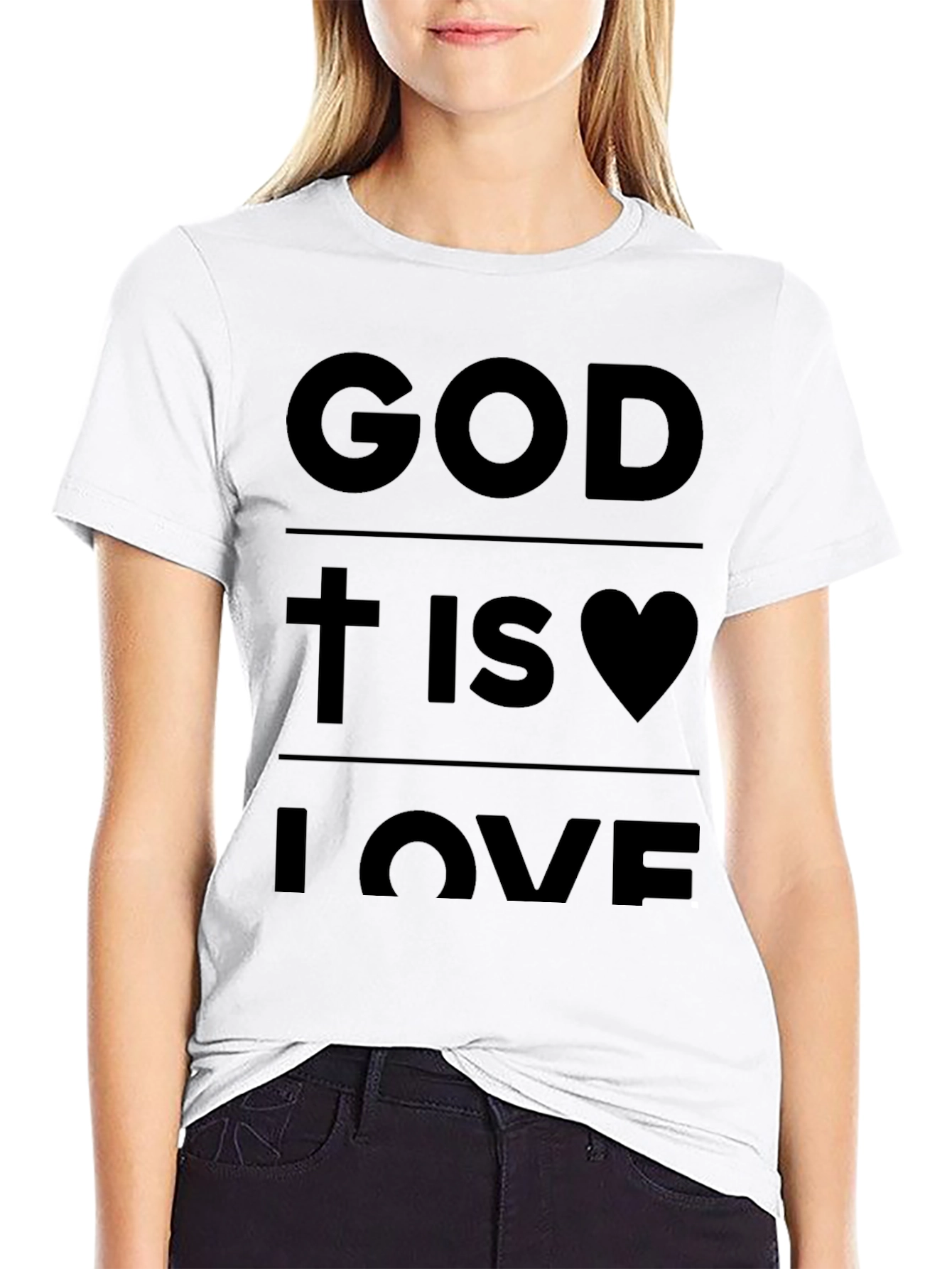 God Is Love Graphic Tee - Black Christian T-Shirt