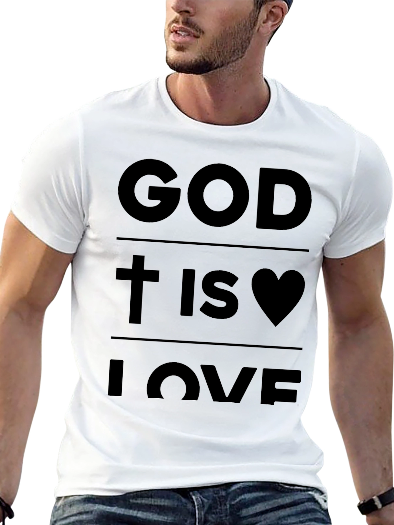 God Is Love Graphic Tee - Black Christian T-Shirt