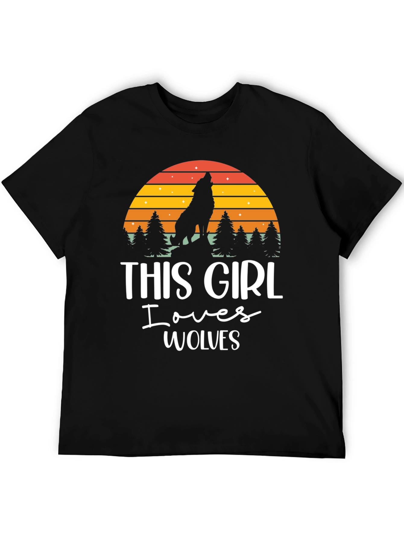 This Girl Loves Wolves T-Shirt Wolf Lover Tee