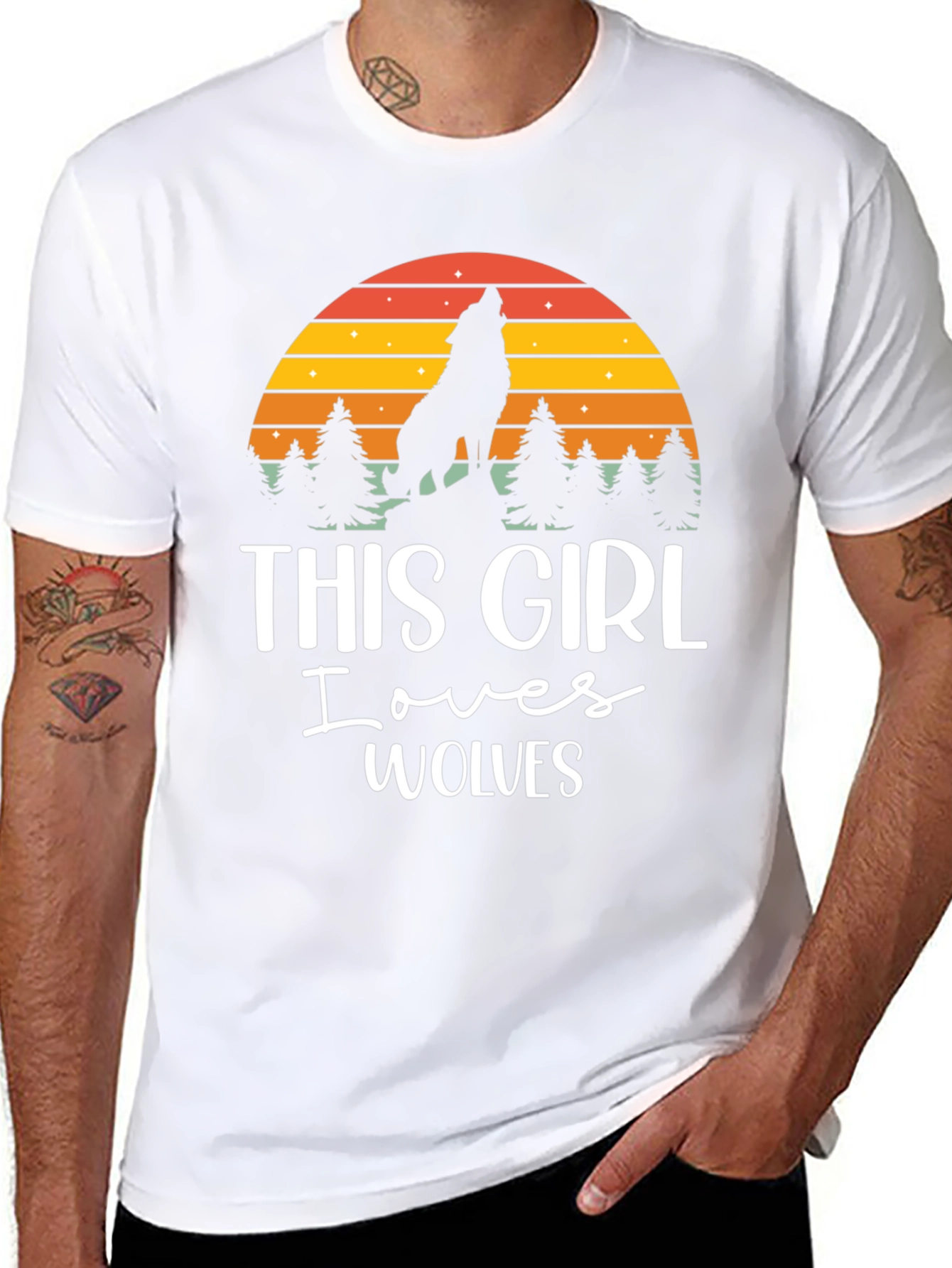 This Girl Loves Wolves T-Shirt Wolf Lover Tee
