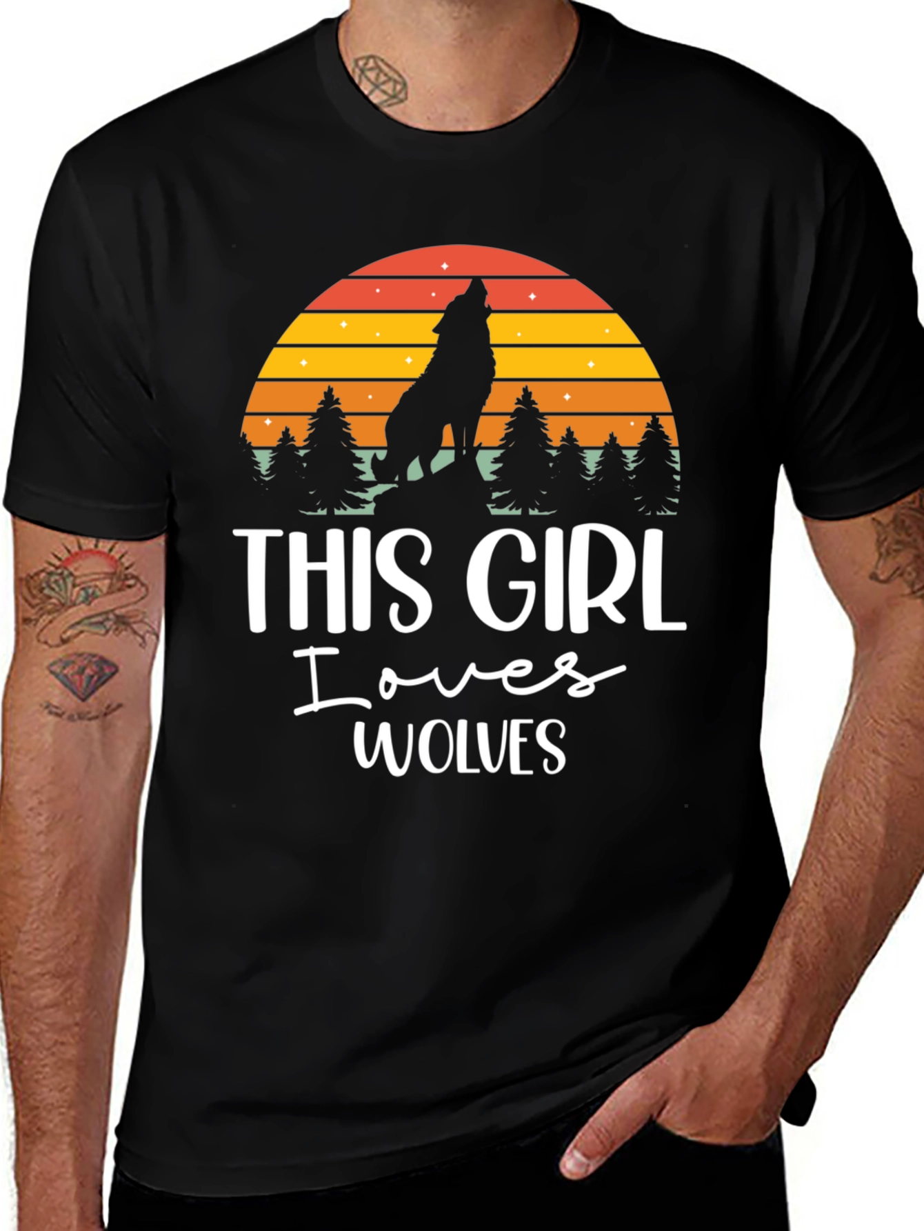 This Girl Loves Wolves T-Shirt Wolf Lover Tee