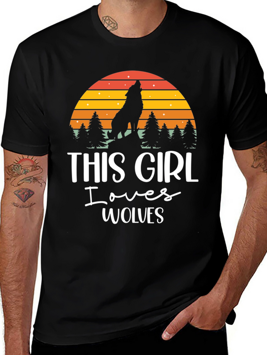 This Girl Loves Wolves T-Shirt Wolf Lover Tee