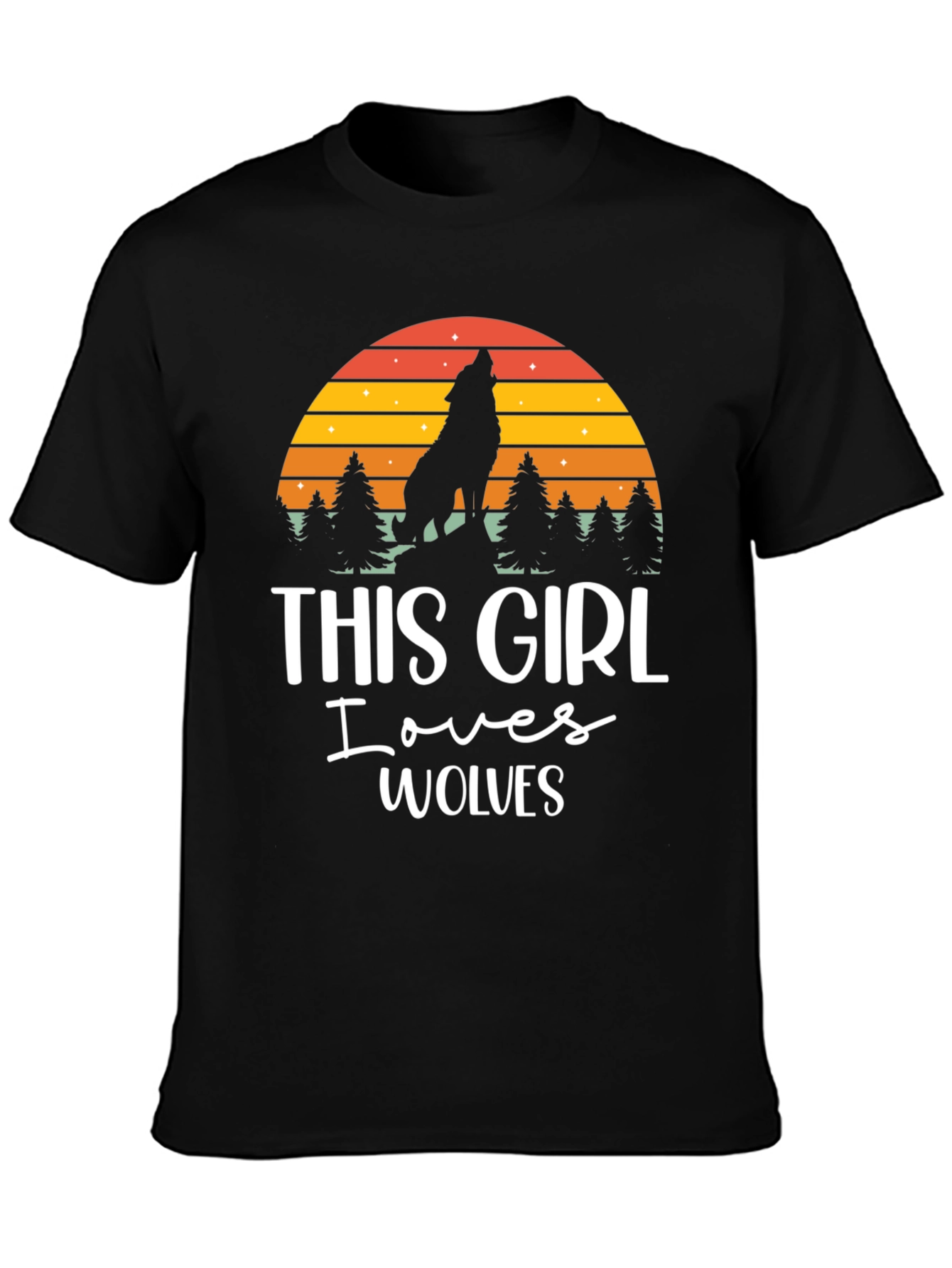 This Girl Loves Wolves T-Shirt Wolf Lover Tee