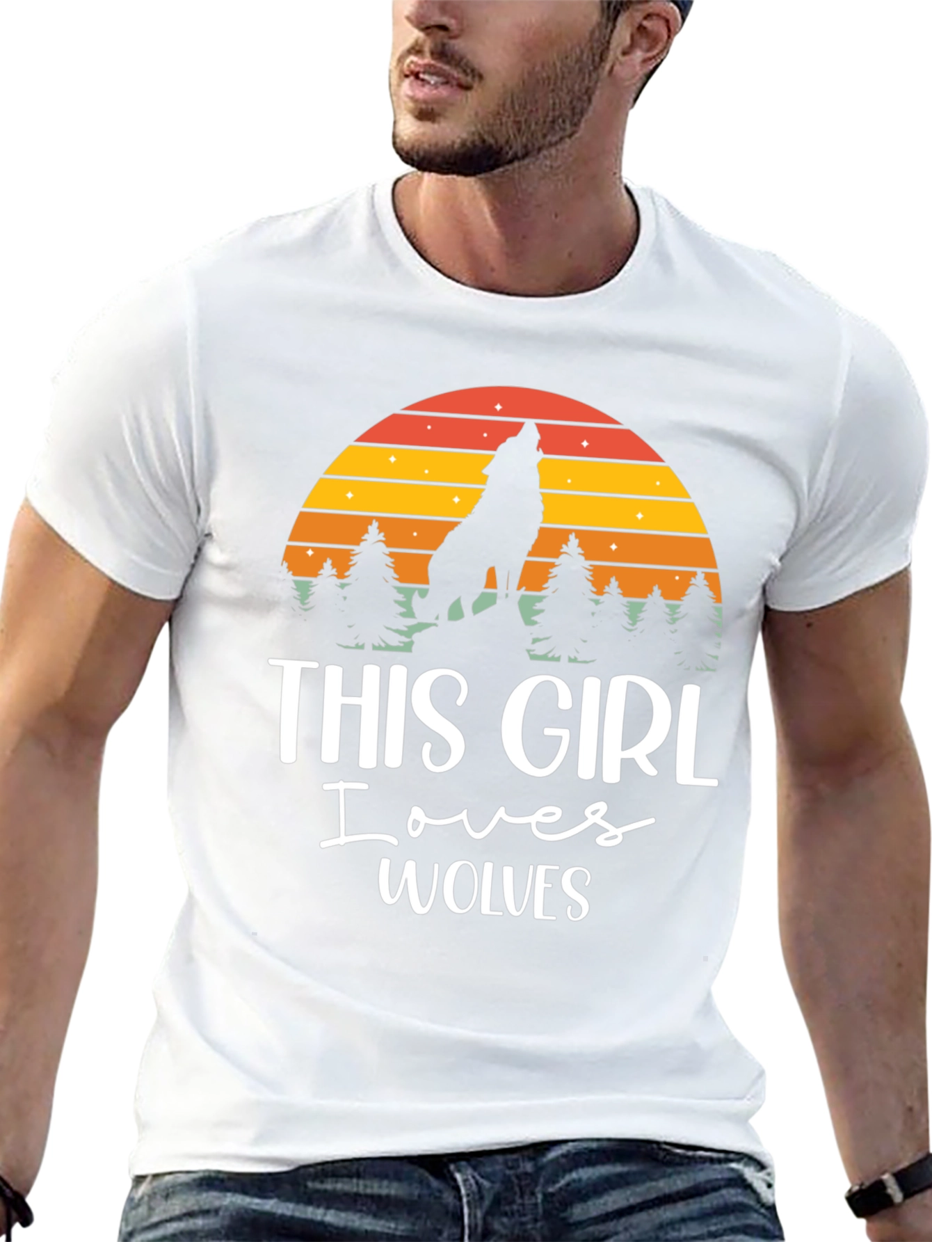 This Girl Loves Wolves T-Shirt Wolf Lover Tee