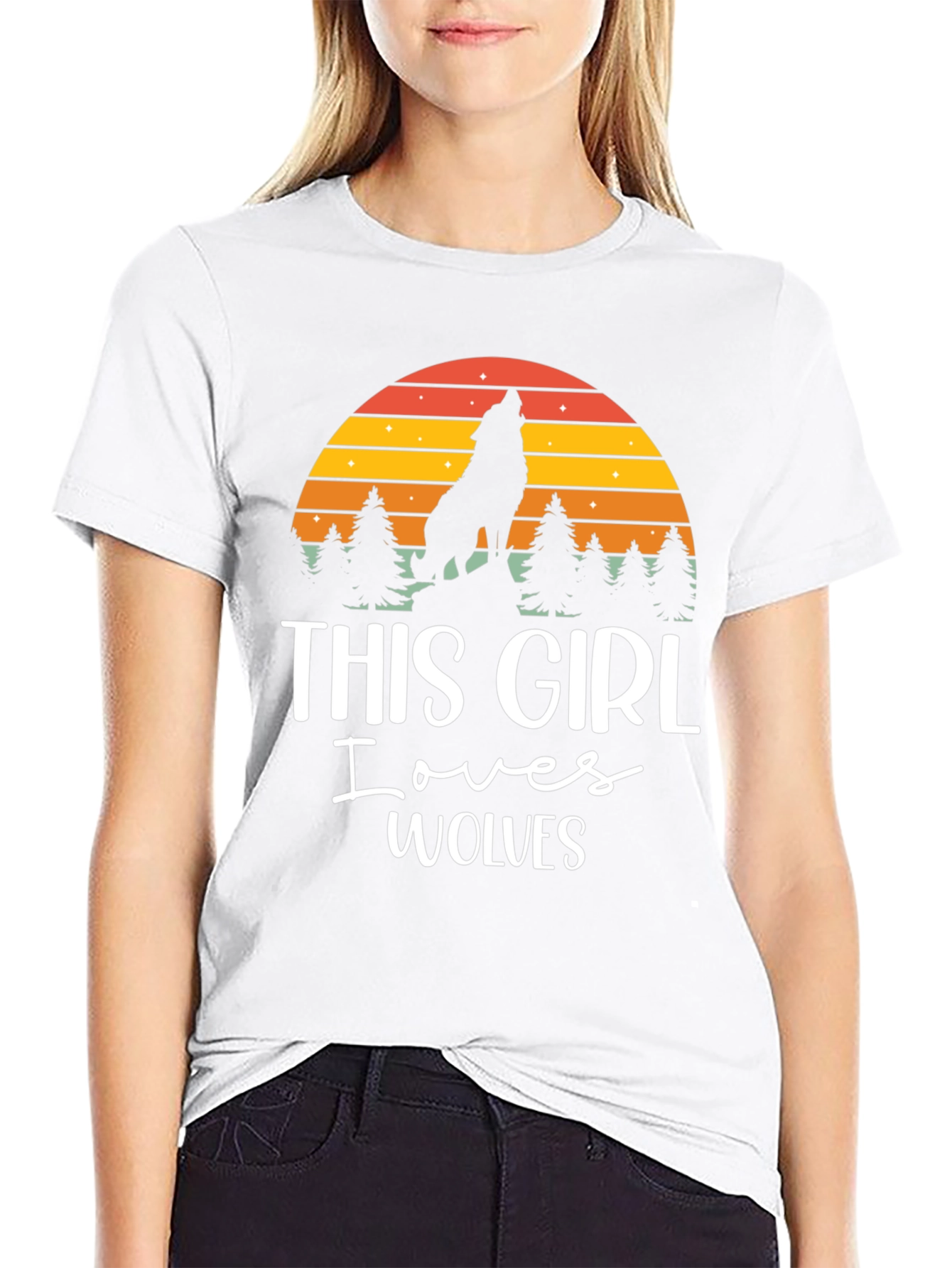 This Girl Loves Wolves T-Shirt Wolf Lover Tee