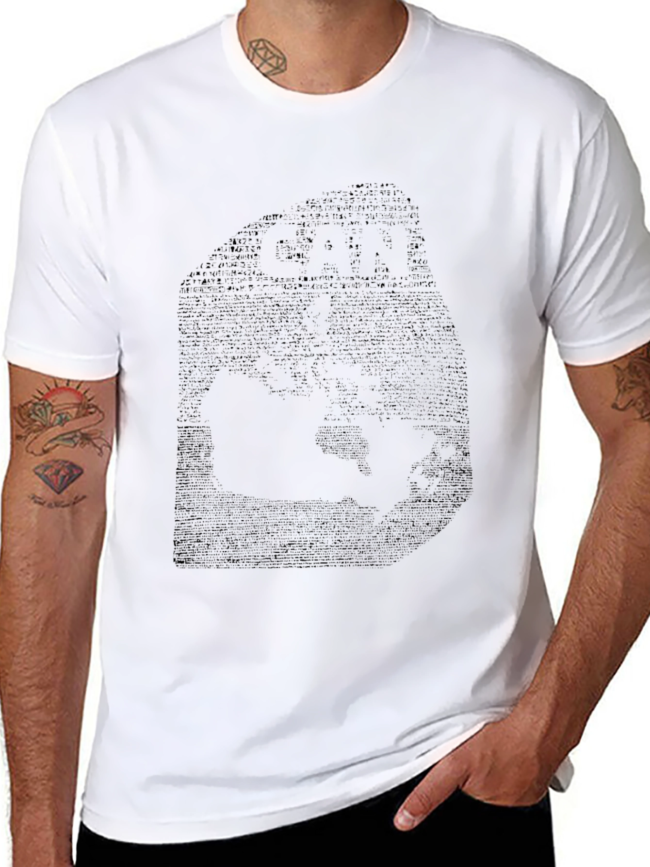 Black Graphic Tee for Men