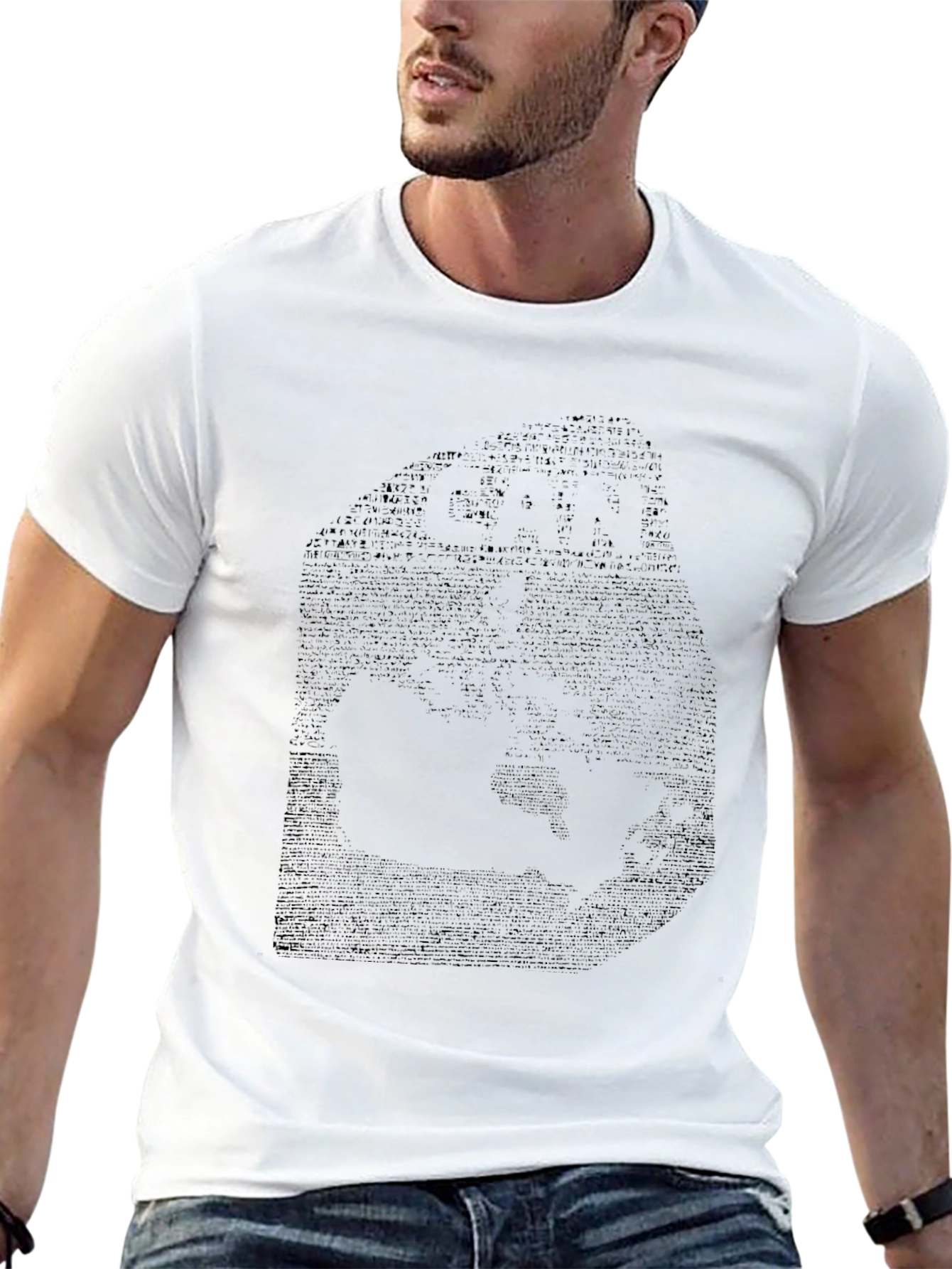 Black Graphic Tee for Men