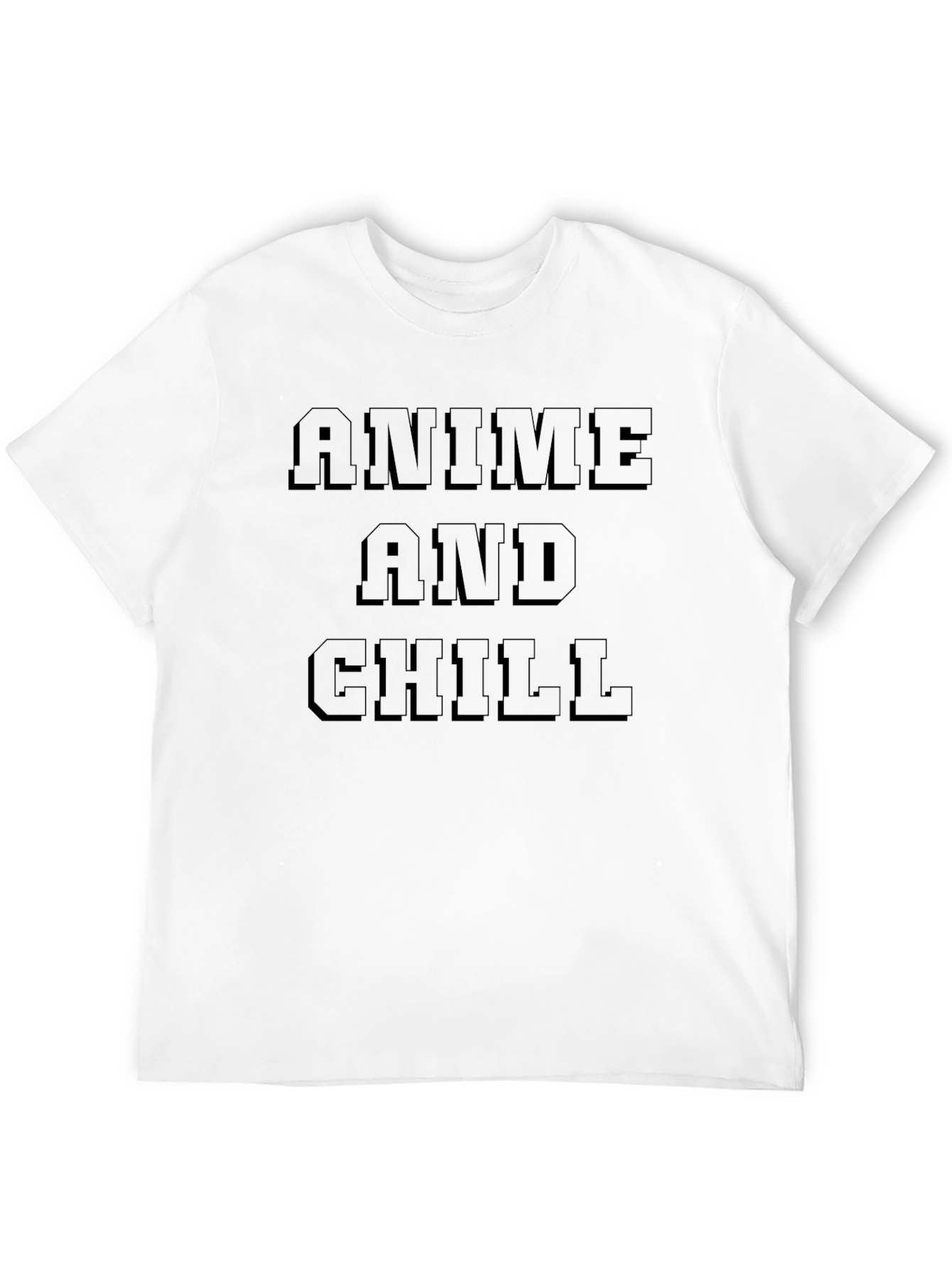 Anime and Chill Graphic Tee - Black Cotton T-Shirt
