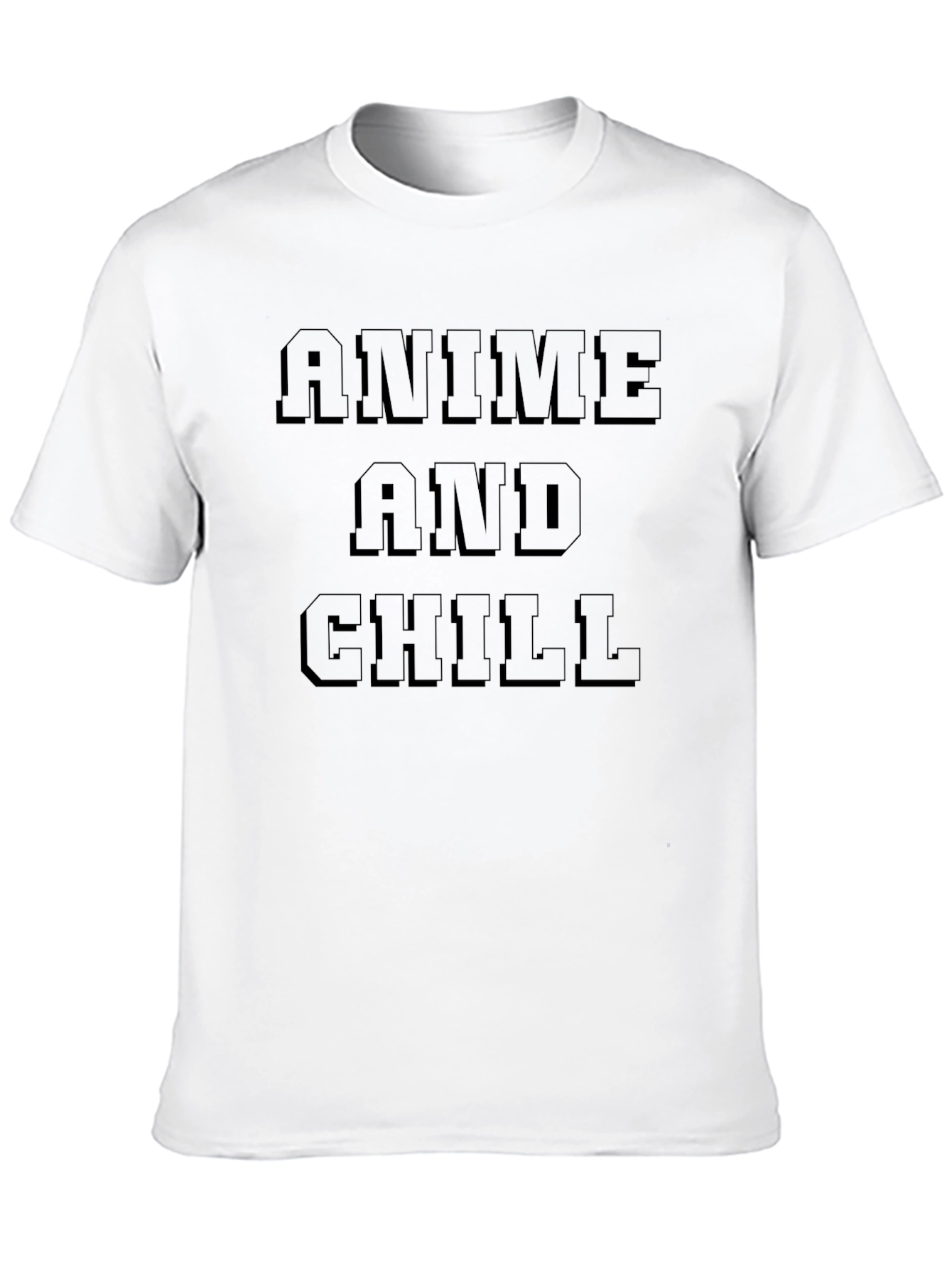 Anime and Chill Graphic Tee - Black Cotton T-Shirt