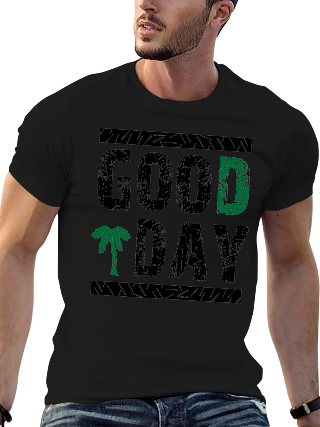 Good Day Graphic Print Crew Neck Tee
