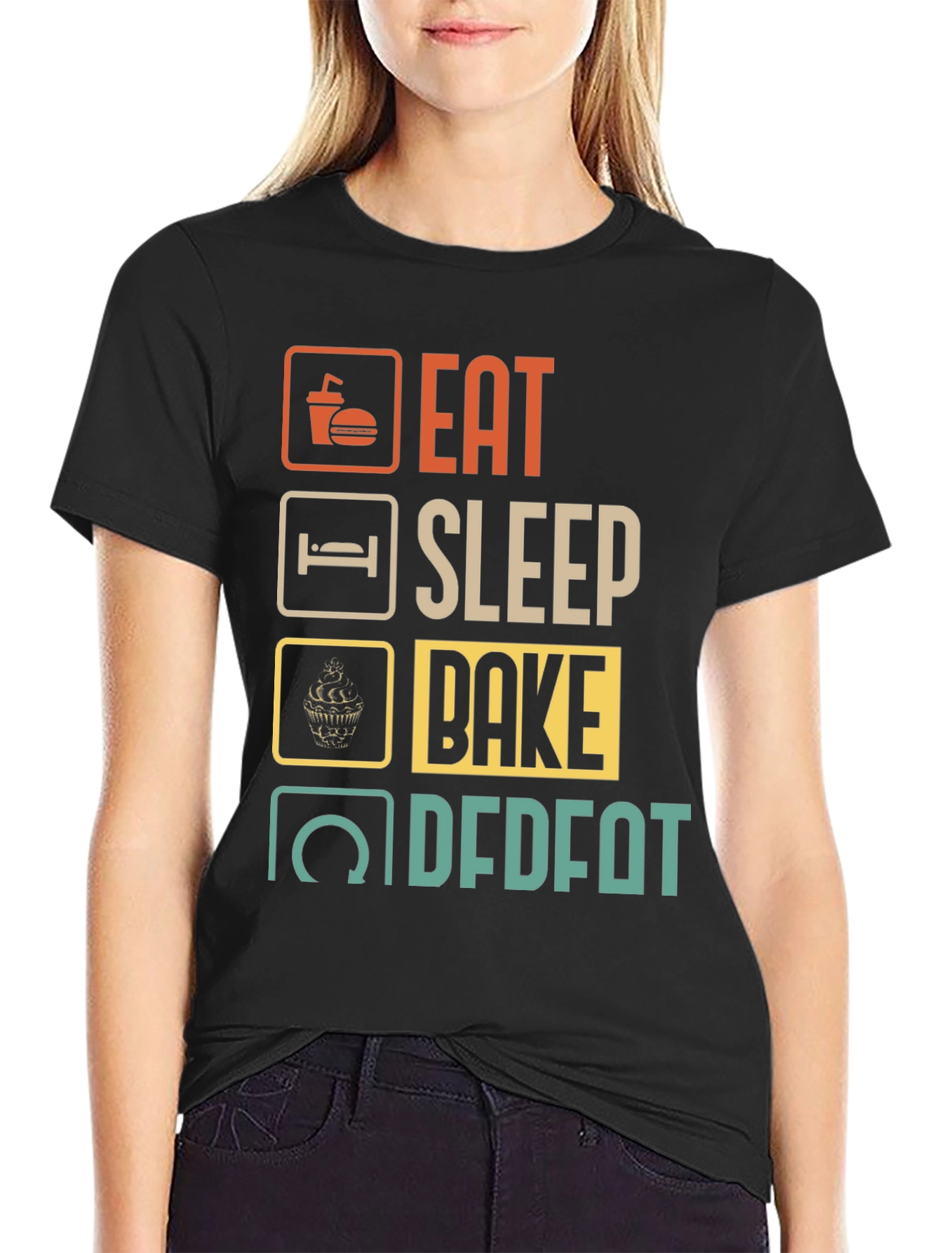 Eat Sleep Bake Repeat Mens Graphic Tee
