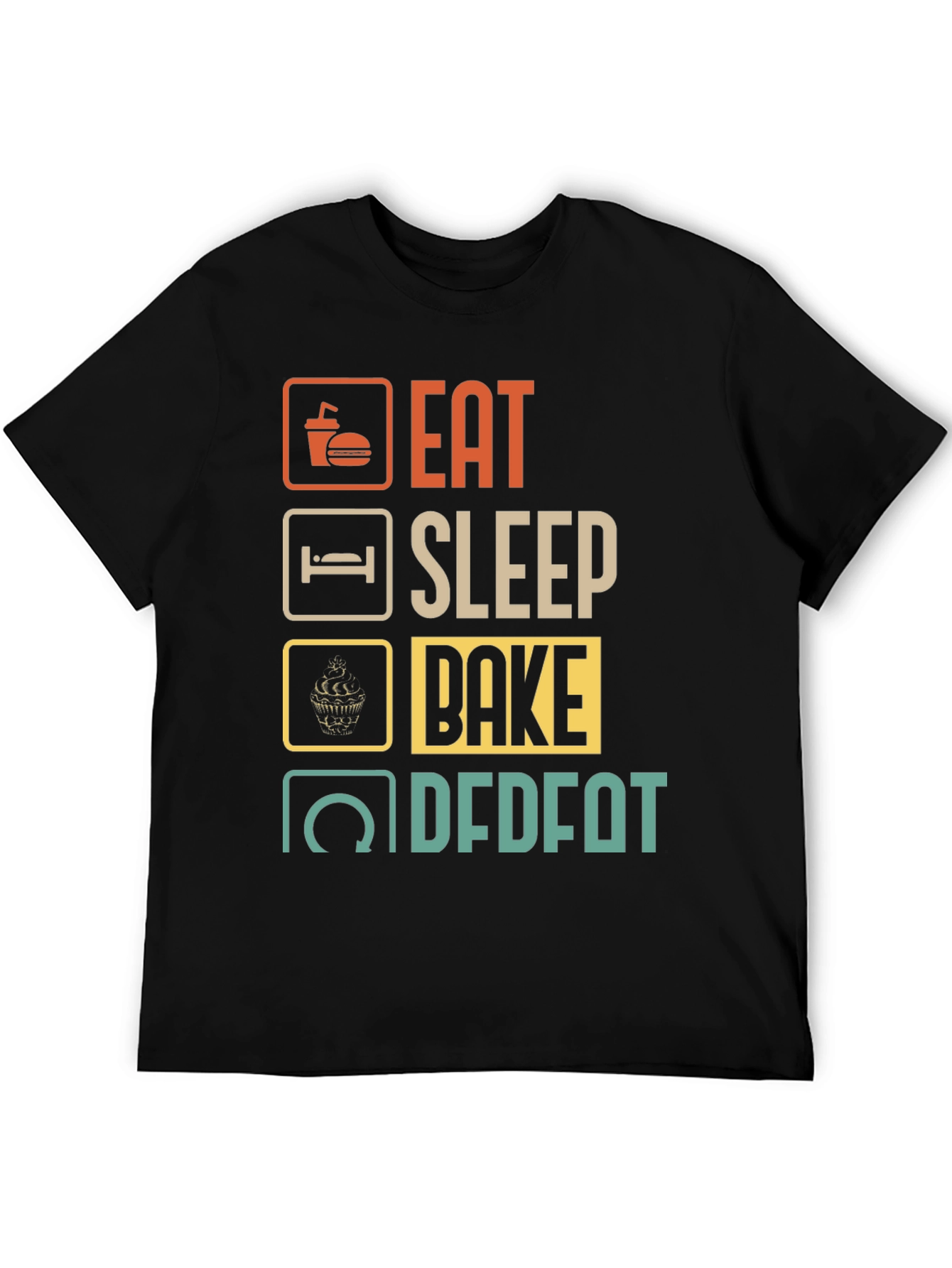 Eat Sleep Bake Repeat Mens Graphic Tee