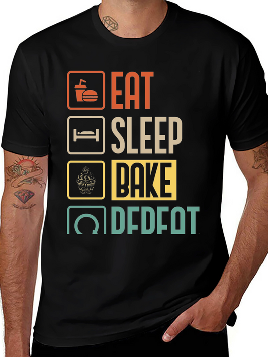 Eat Sleep Bake Repeat Mens Graphic Tee