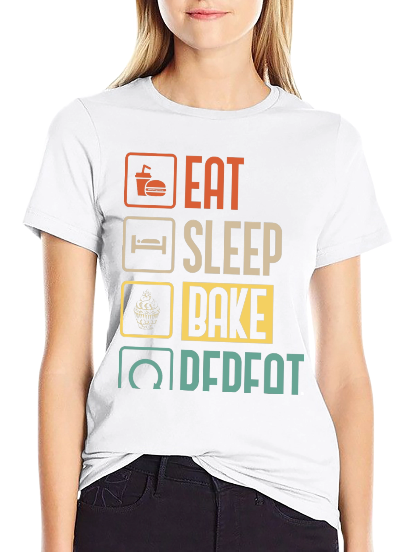Eat Sleep Bake Repeat Mens Graphic Tee