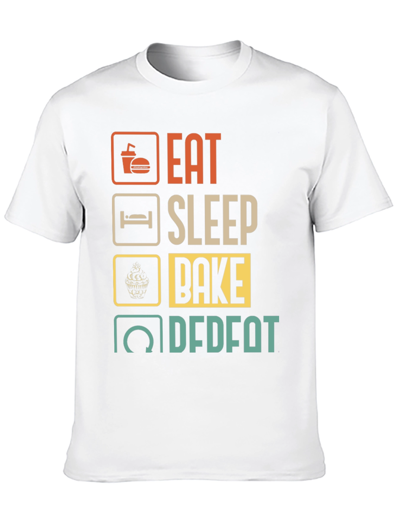 Eat Sleep Bake Repeat Mens Graphic Tee