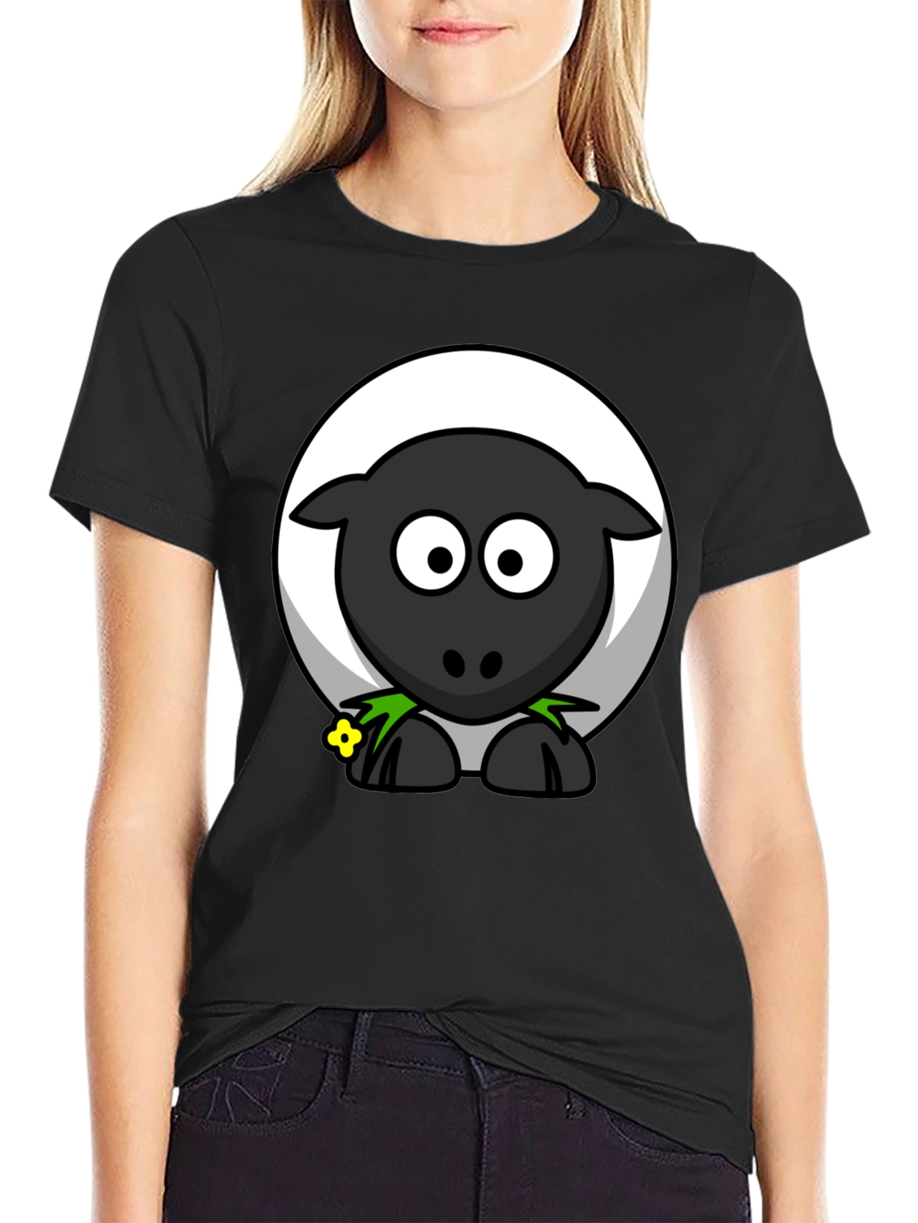 Black Sheep Graphic T-Shirt - Cartoon Animal Tee