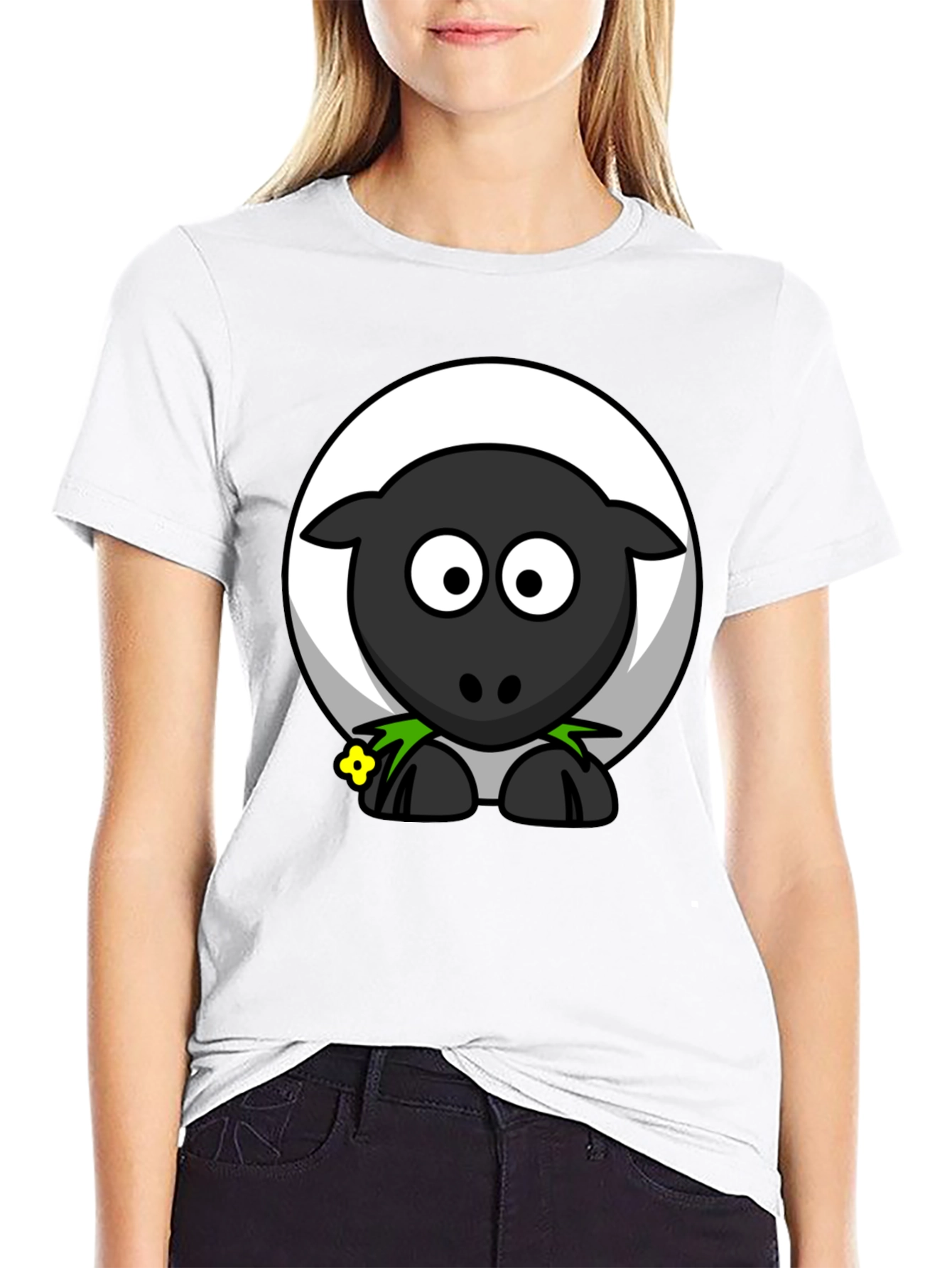 Black Sheep Graphic T-Shirt - Cartoon Animal Tee