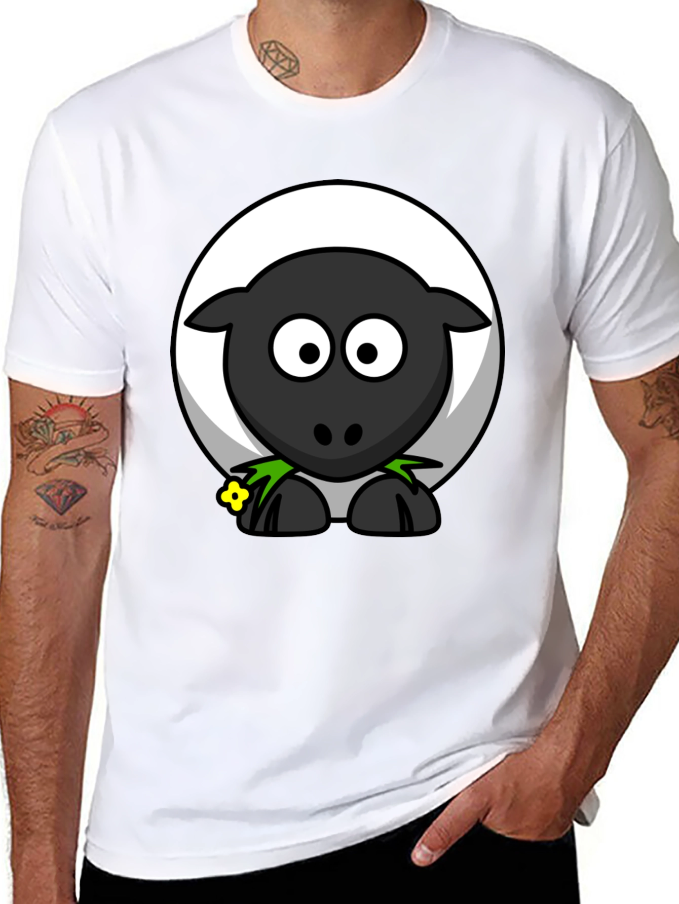 Black Sheep Graphic T-Shirt - Cartoon Animal Tee