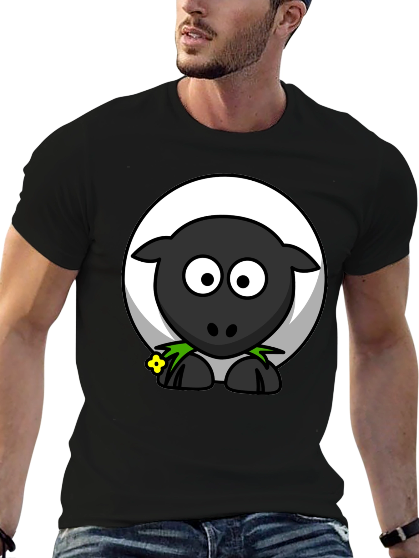 Black Sheep Graphic T-Shirt - Cartoon Animal Tee