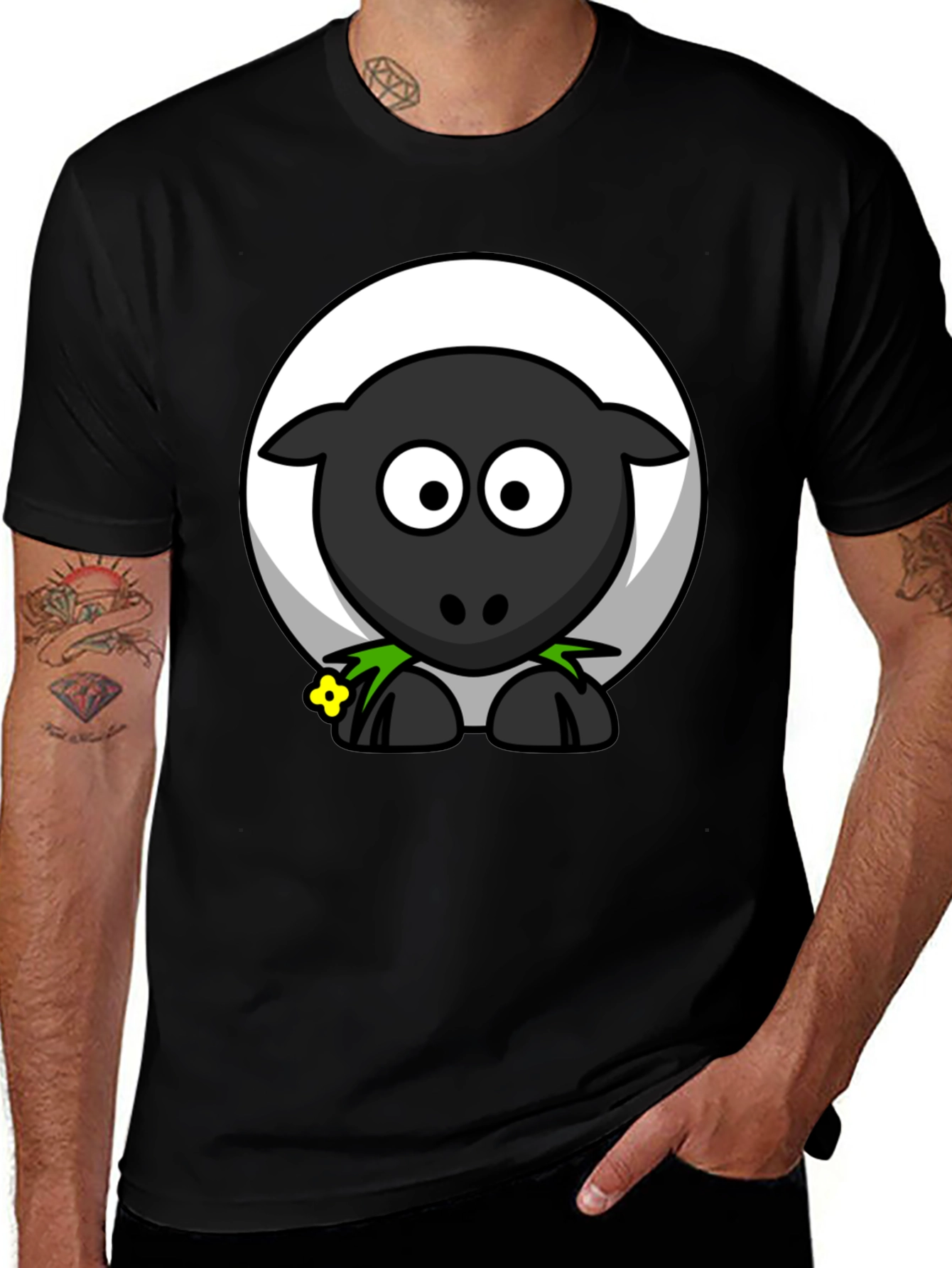 Black Sheep Graphic T-Shirt - Cartoon Animal Tee