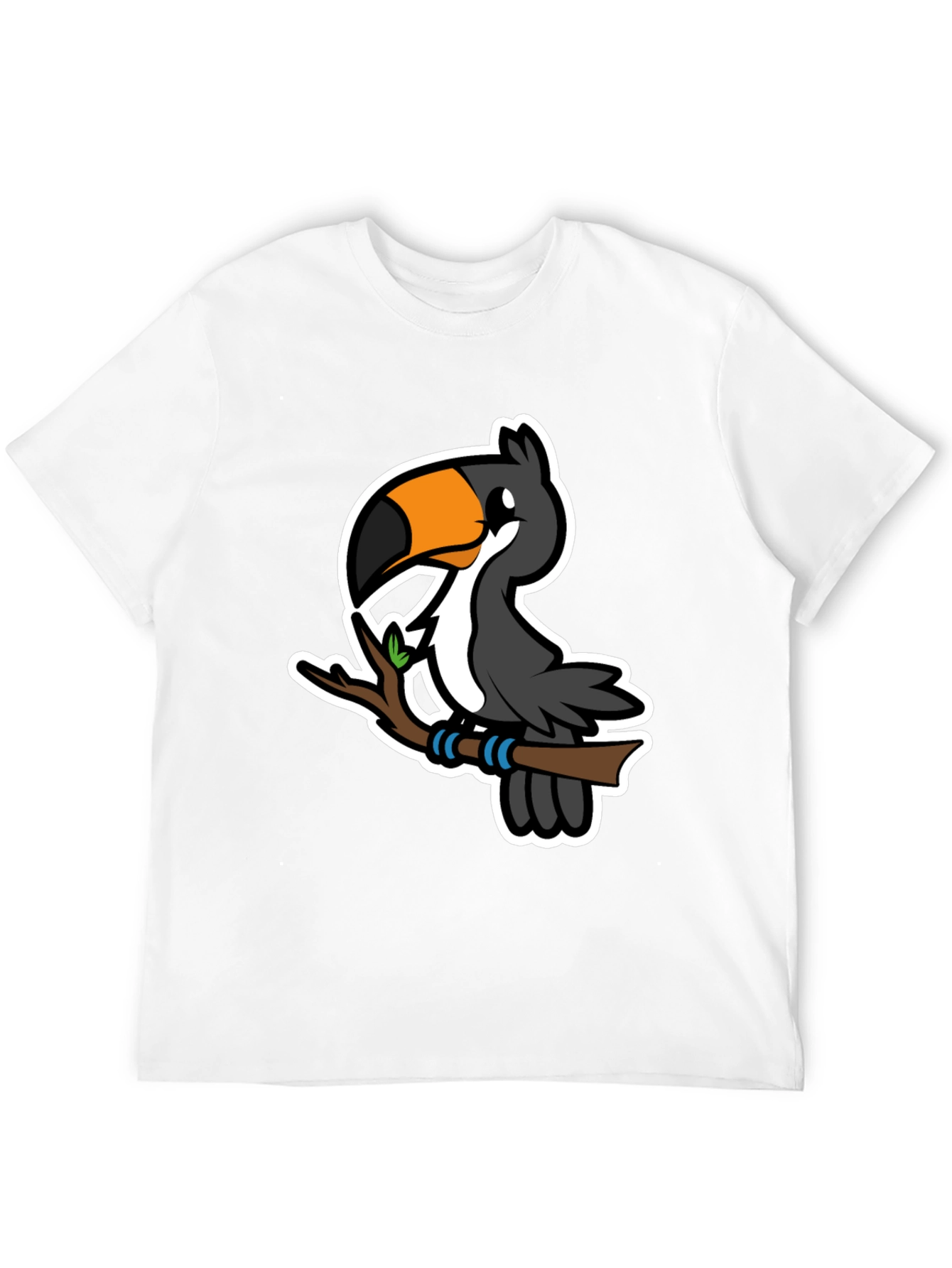 Cartoon Toucan on Branch Graphic T-Shirt