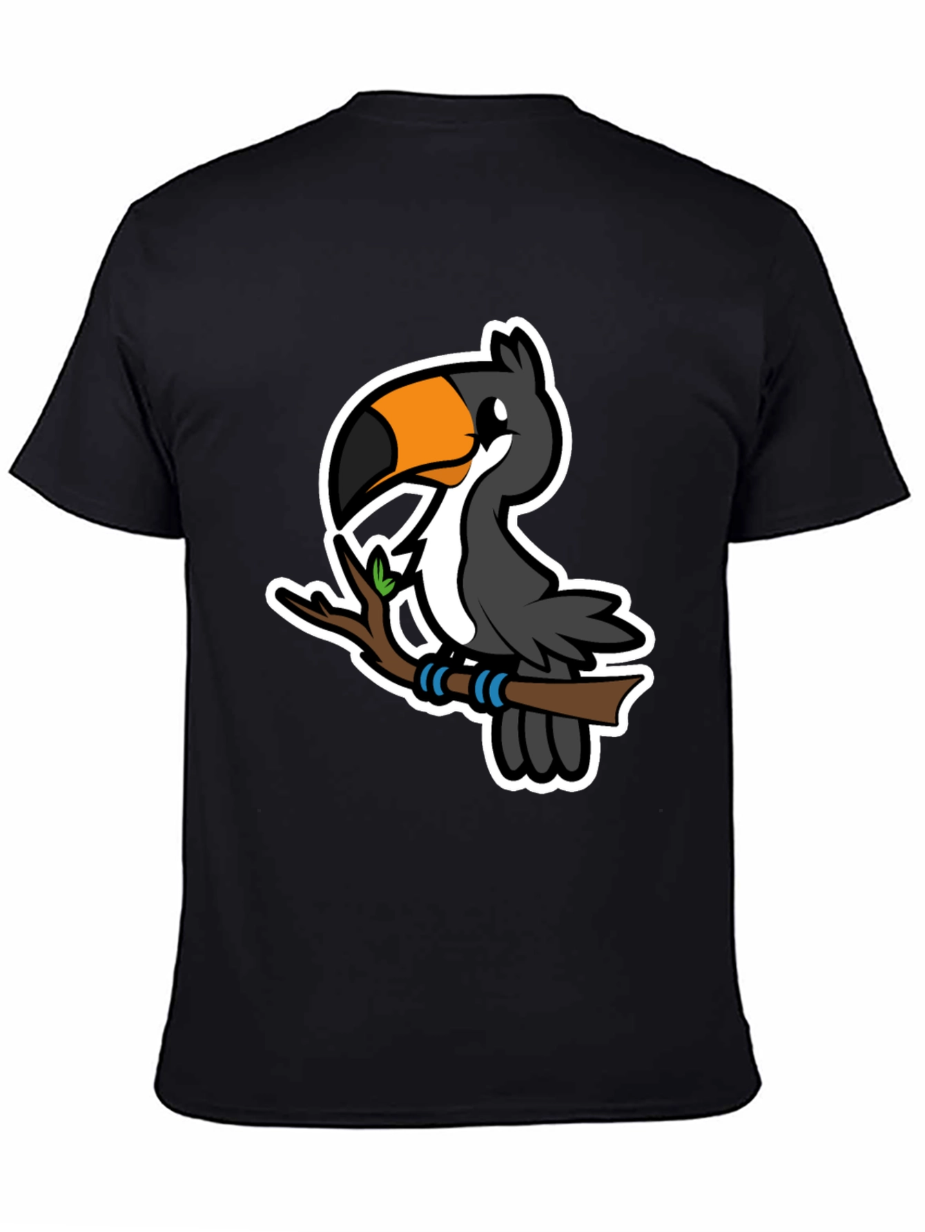 Cartoon Toucan on Branch Graphic T-Shirt