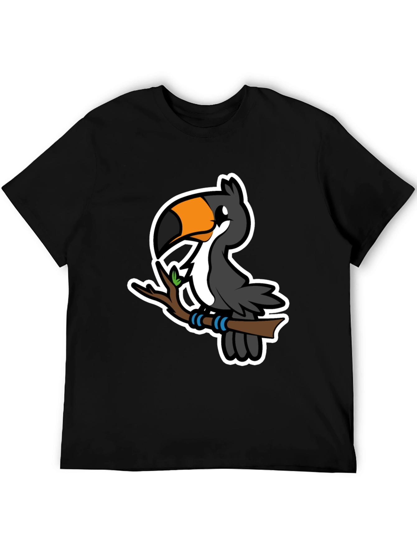 Cartoon Toucan on Branch Graphic T-Shirt