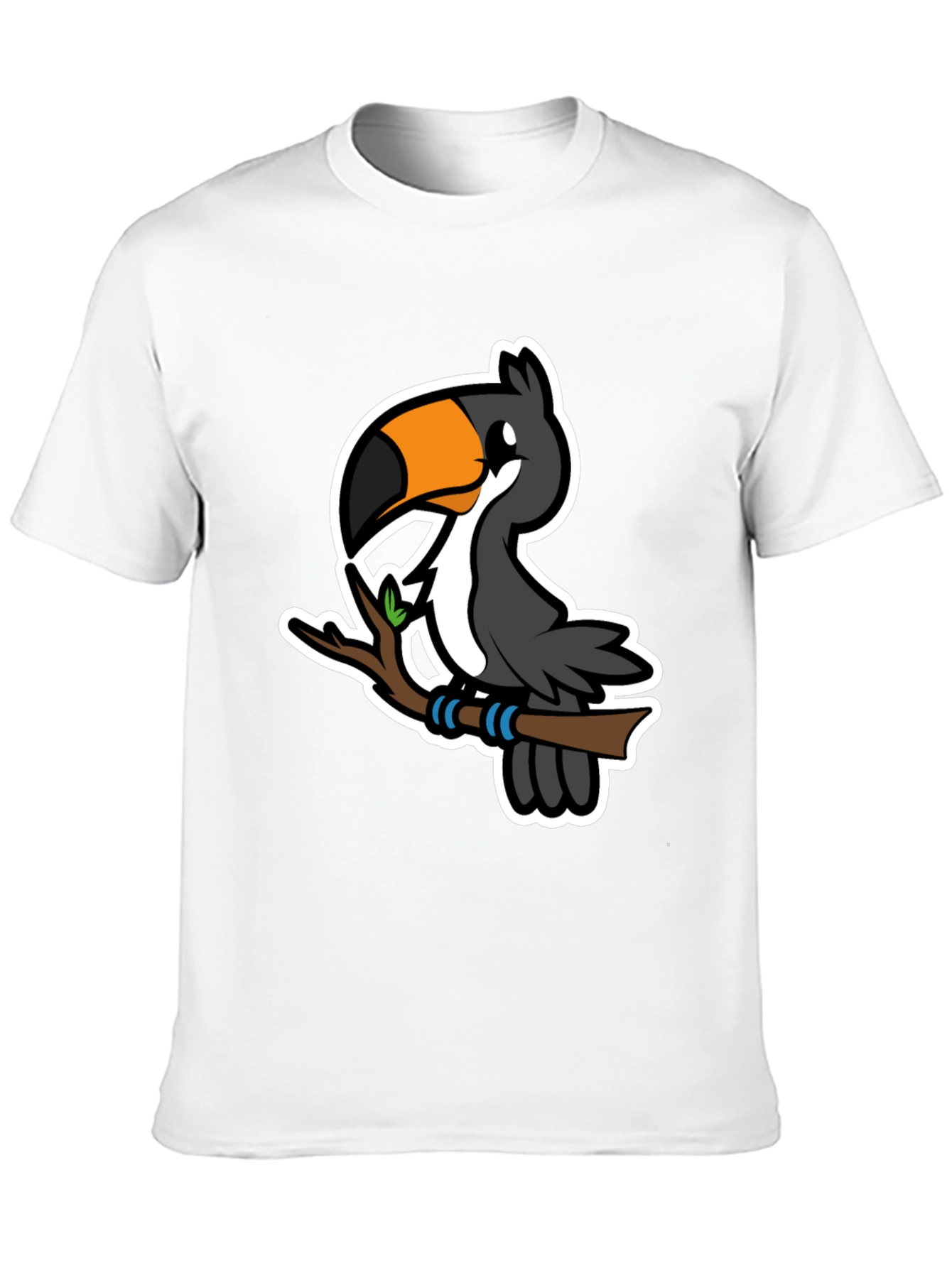 Cartoon Toucan on Branch Graphic T-Shirt