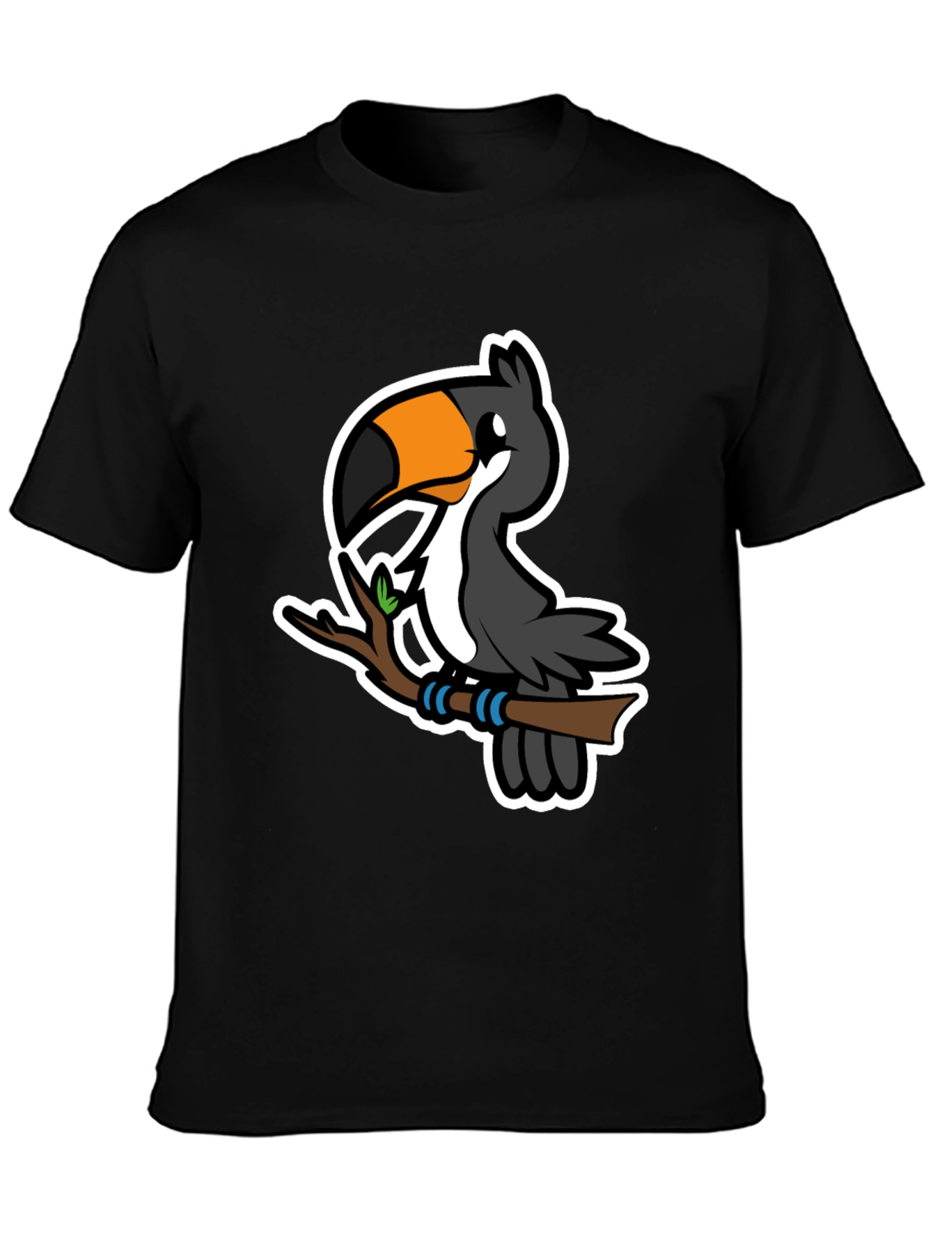 Cartoon Toucan on Branch Graphic T-Shirt