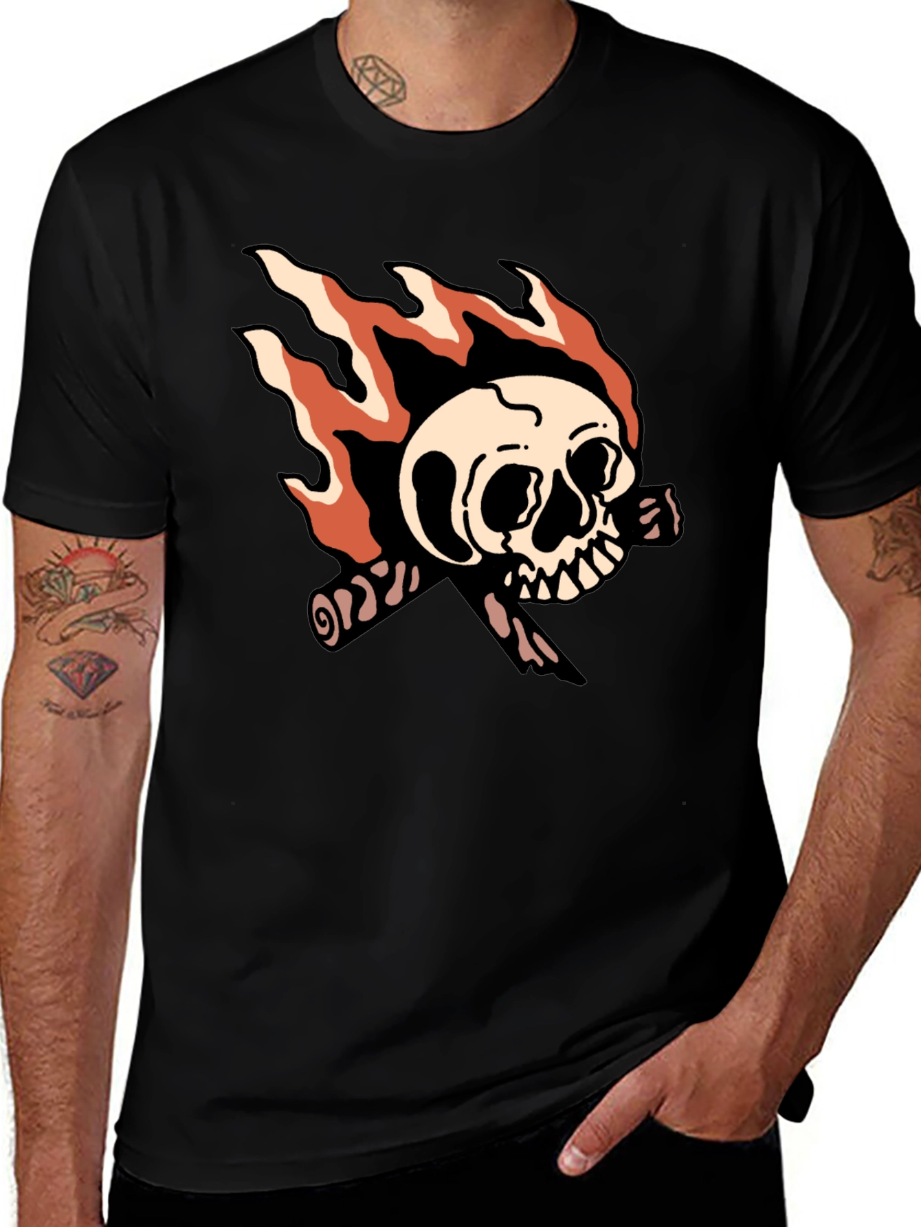 Skull & Bones Graphic T-Shirt - Black