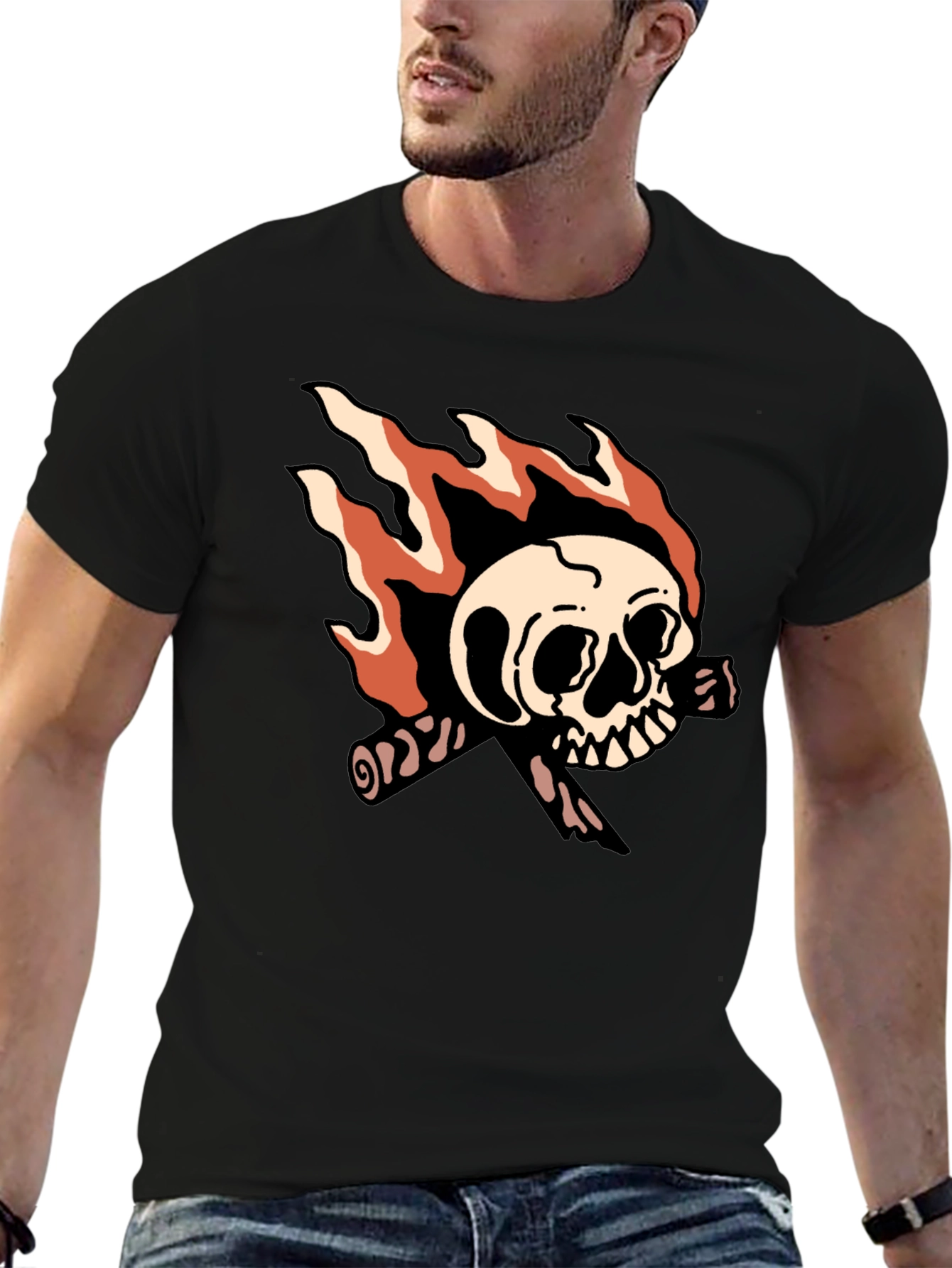Skull & Bones Graphic T-Shirt - Black