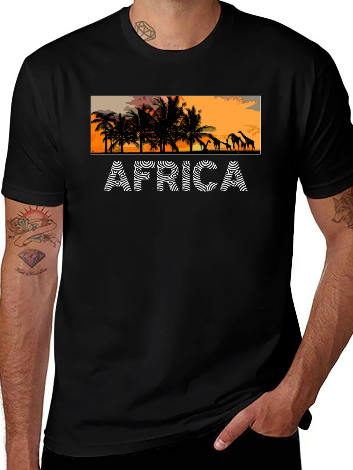 Africa Sunset Graphic Tee - Trendy & Stylish