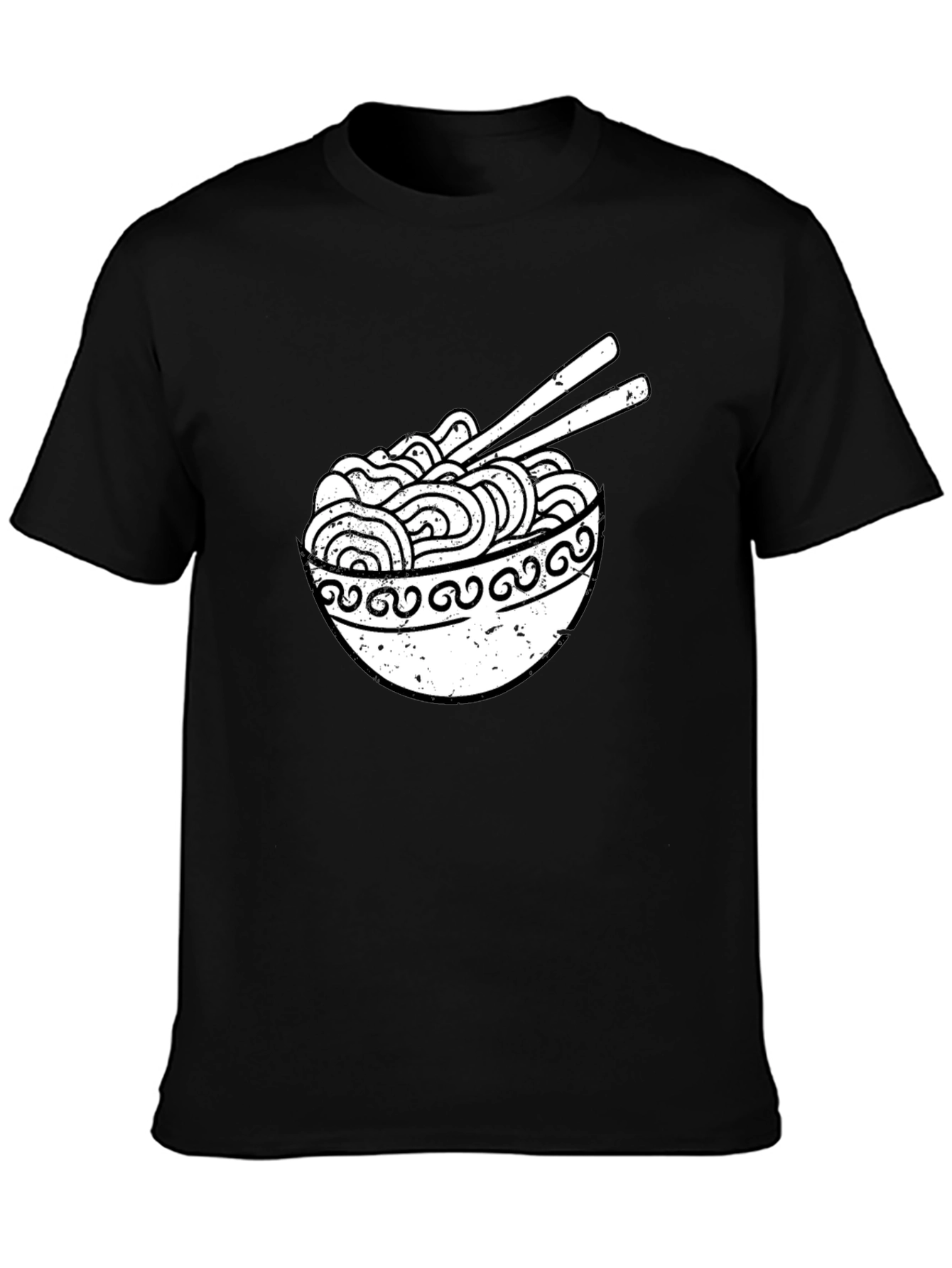 Ramen Bowl Graphic Tee - Black Casual T-Shirt