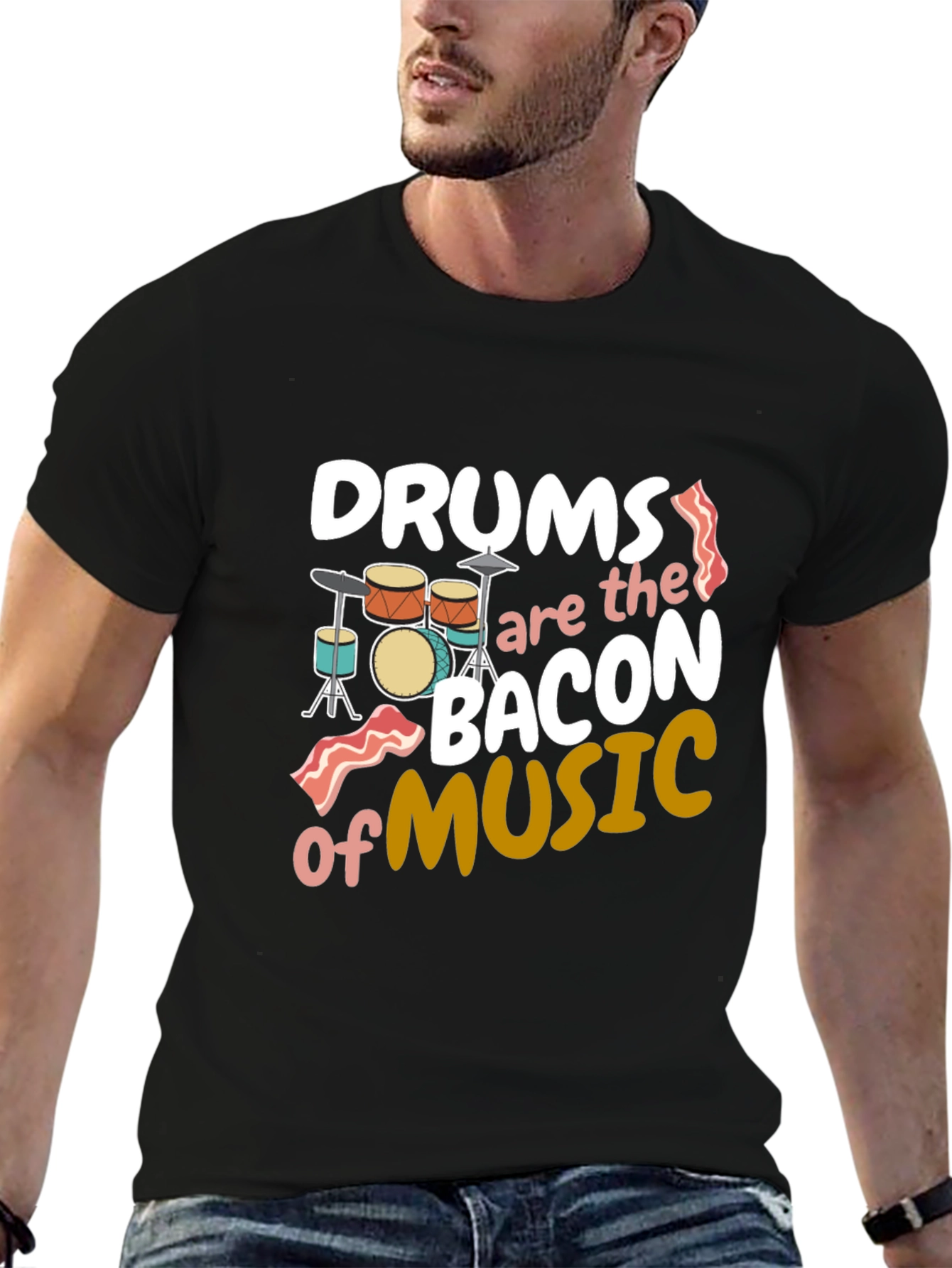 Drums Bacon of Music T-Shirt