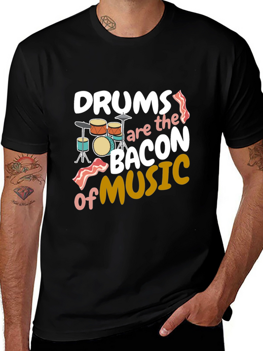 Drums Bacon of Music T-Shirt