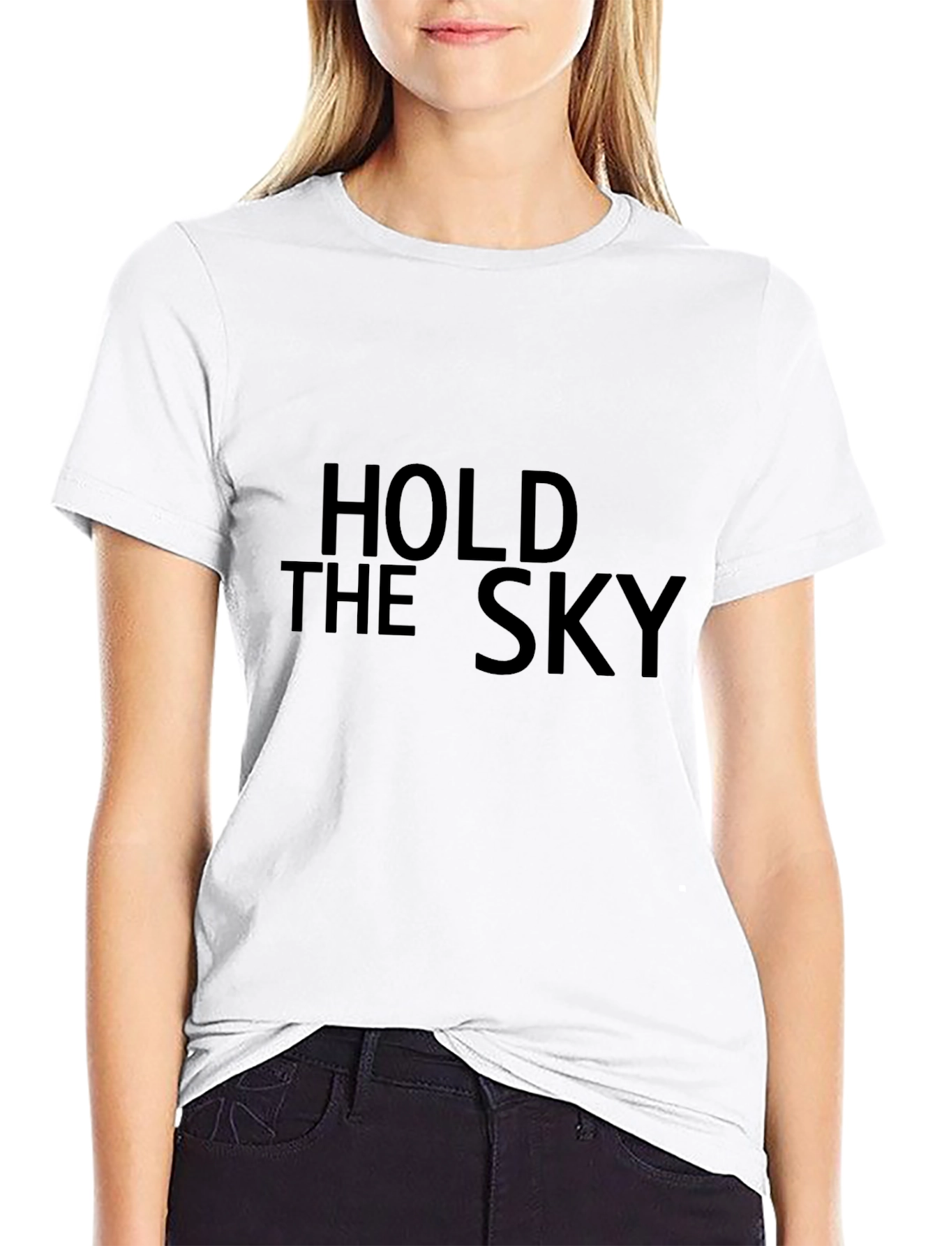 Hold the Sky Black Graphic T-Shirt